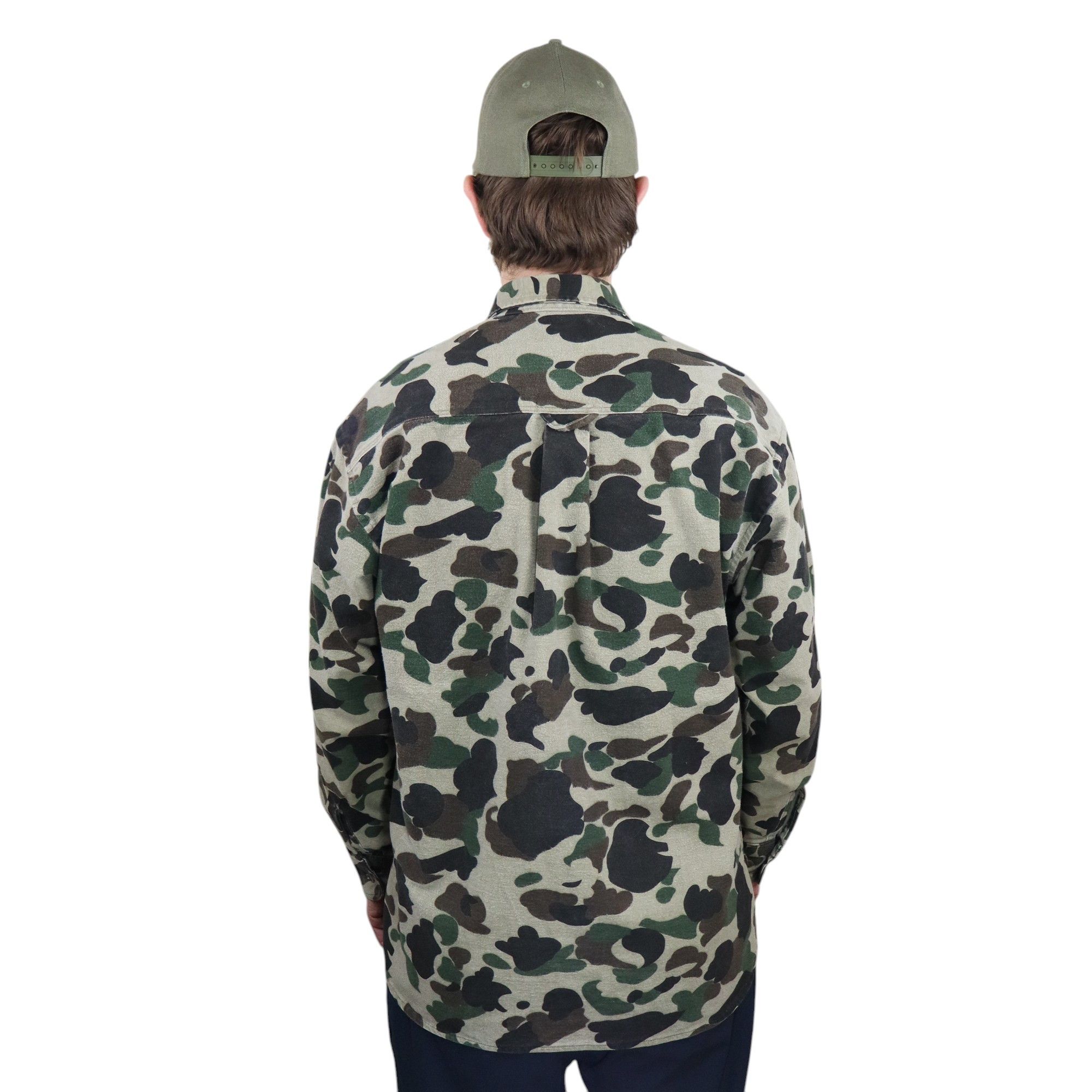 Eddie Bauer × Vintage Vintage 90s Camo Military Flannel Button Down Shirt Shacket Size US M / EU 48-50 / 2 - 3 Thumbnail