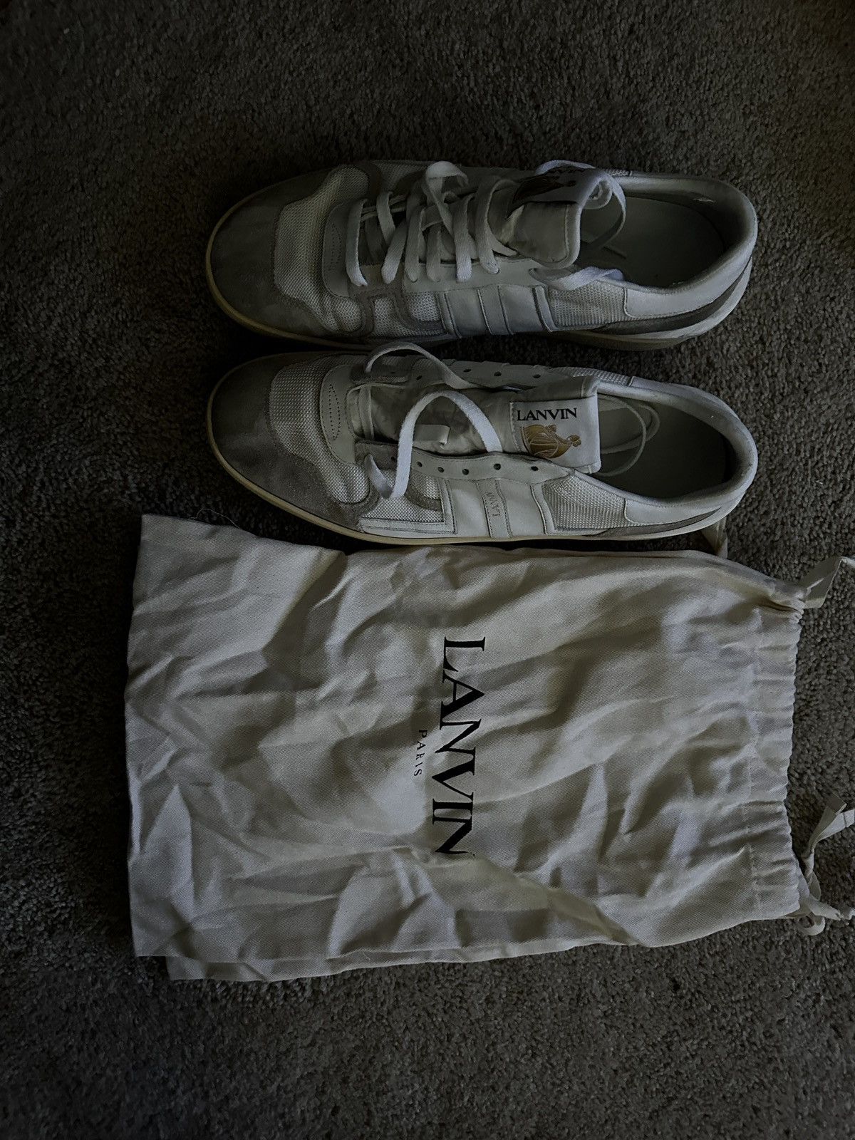 Lanvin White Clay Sneakers Size US 13 / EU 46 - 1 Thumbnail