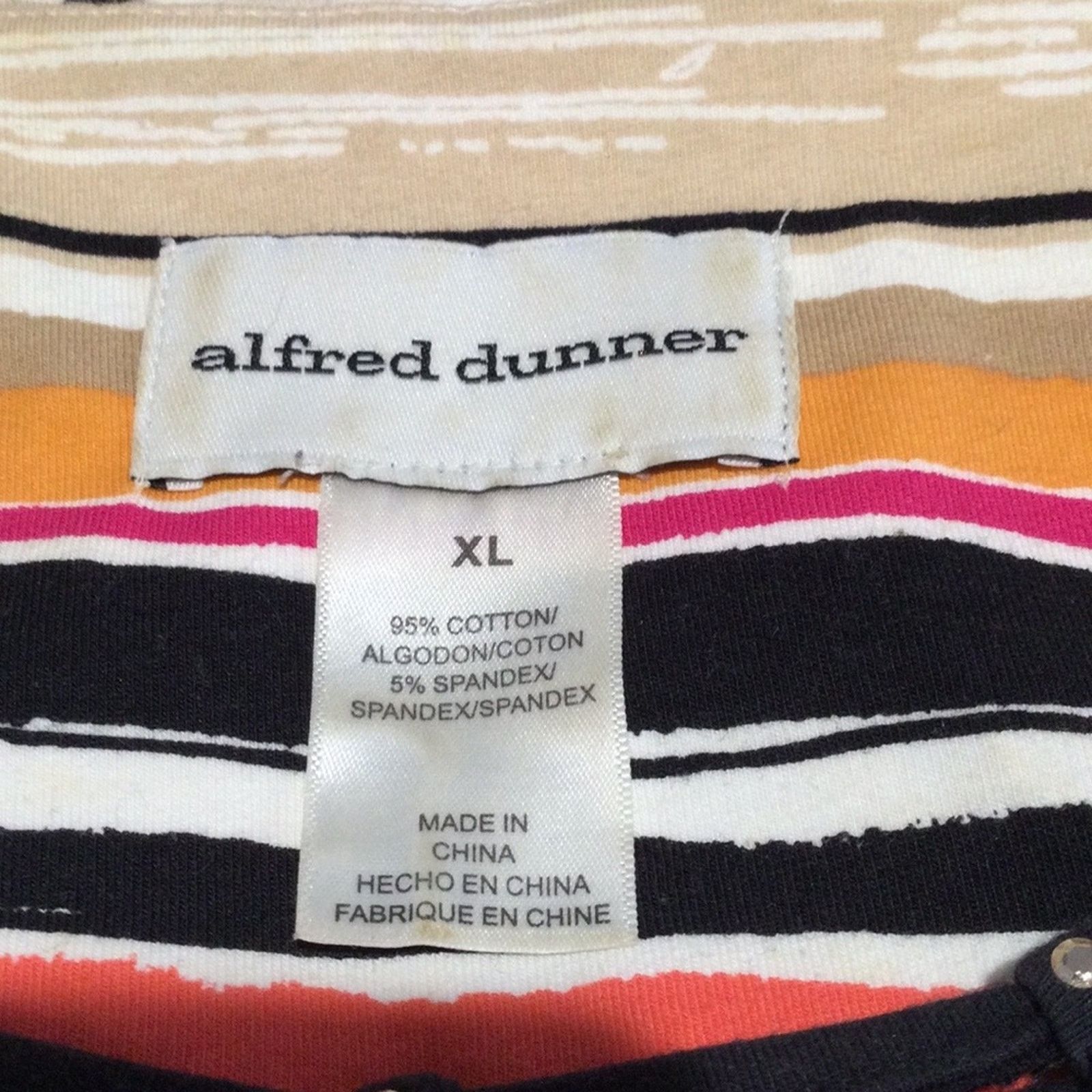 Other Alfred Dunner Multicolor Stripe Stud Trim T-Shirt Size XL Size XL / US 12-14 / IT 48-50 - 11 Thumbnail