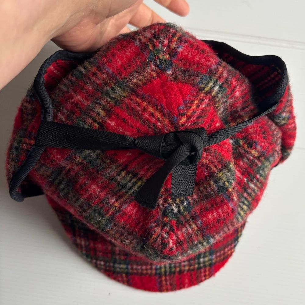 Designer Vintage 1987 Ladies Plaid Wool Crown Cap Size ONE SIZE - 4 Thumbnail
