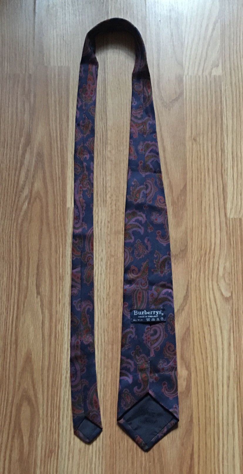 Burberry × Vintage Burberry’s Paisley Pattern Vintage Silk Mens Tie Size ONE SIZE - 7 Thumbnail