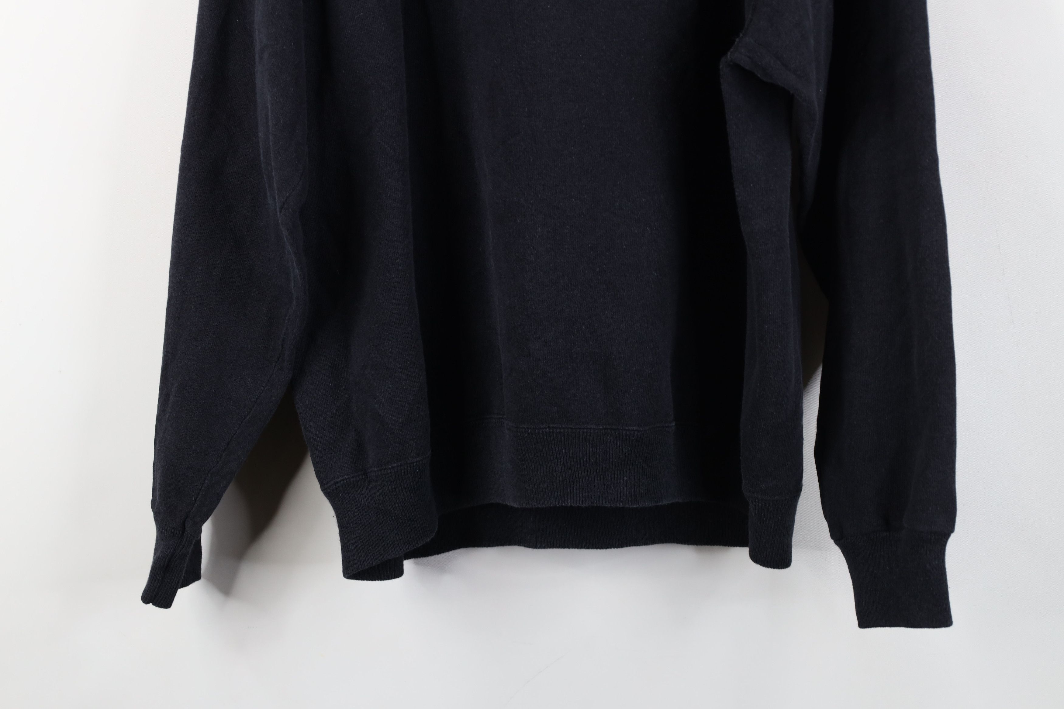 Hanes Vtg 80s 90s Hanes Blank Crewneck Sweatshirt Black USA Size L / US 10 / IT 46 - 13 Thumbnail