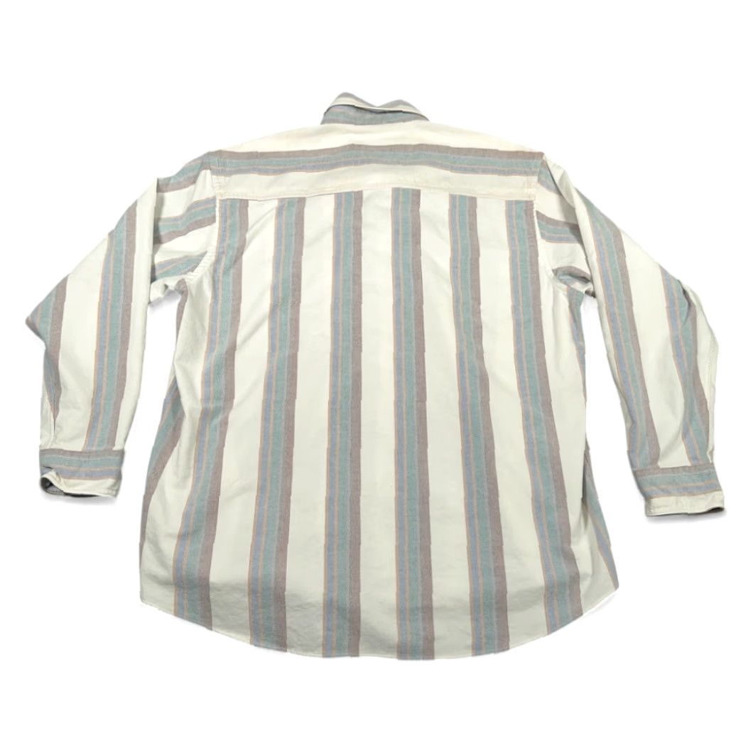 Vintage VINTAGE Manhattan Shirt Adult XL White Striped Flannel 1857 USA 90s Size US XL / EU 56 / 4 - 3 Thumbnail