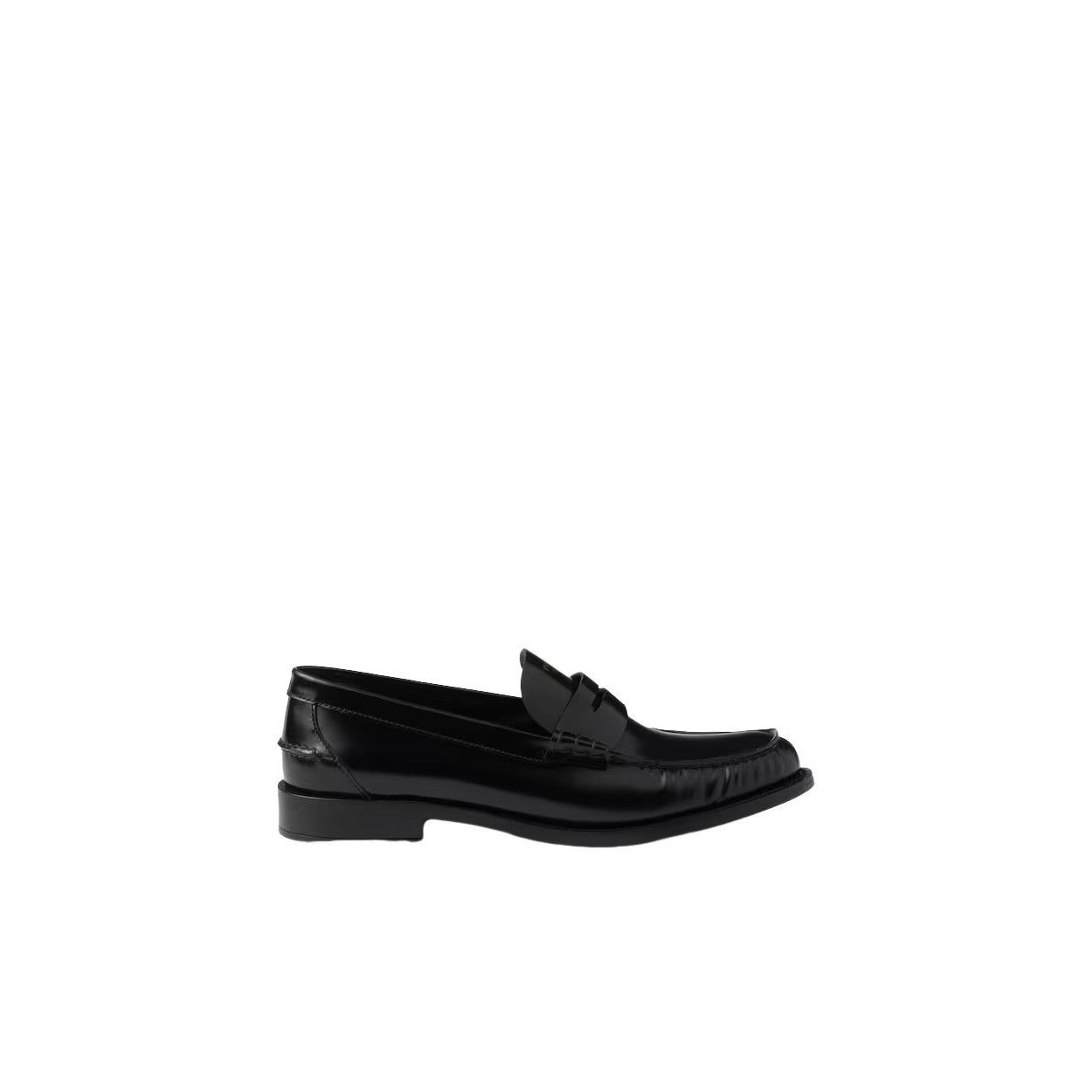 Prada PRADA $1220 Black Brushed Leather Loafers New & Authentic (W Size US 11 / IT 41 - 2 Thumbnail