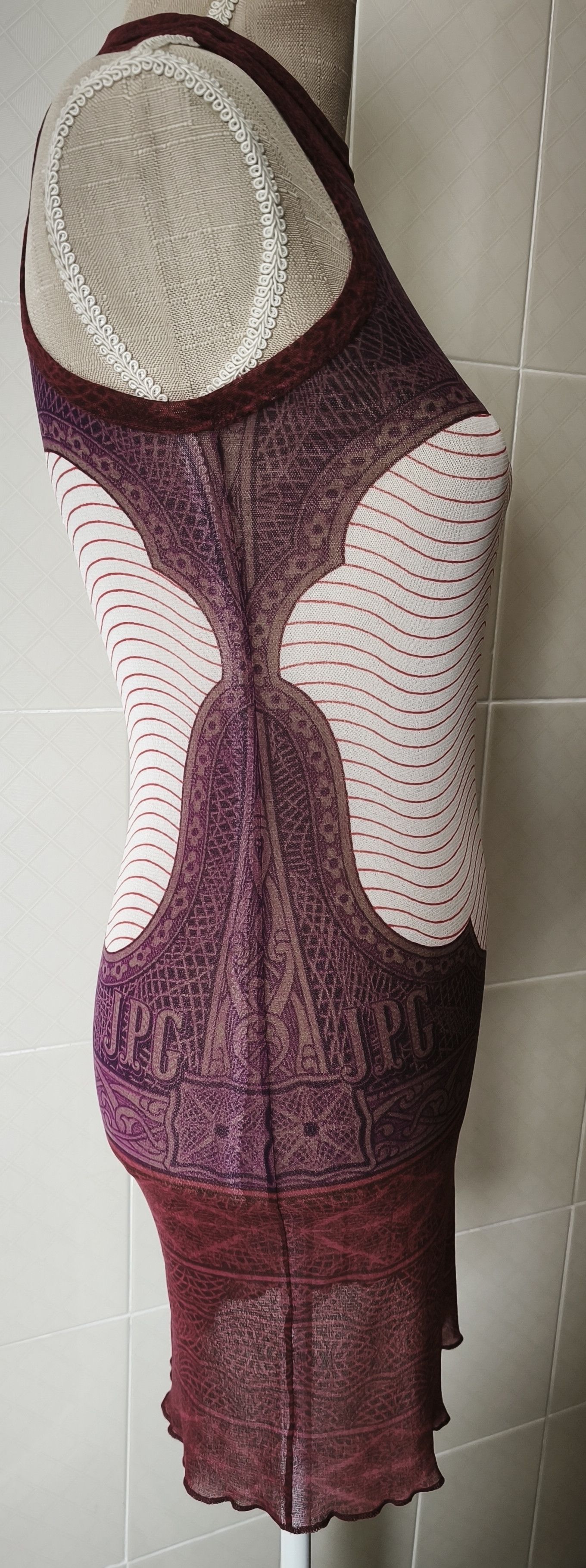 Jean Paul Gaultier Cartouche short dress in purple and burgundy Size M / US 6-8 / IT 42-44 - 17 Thumbnail