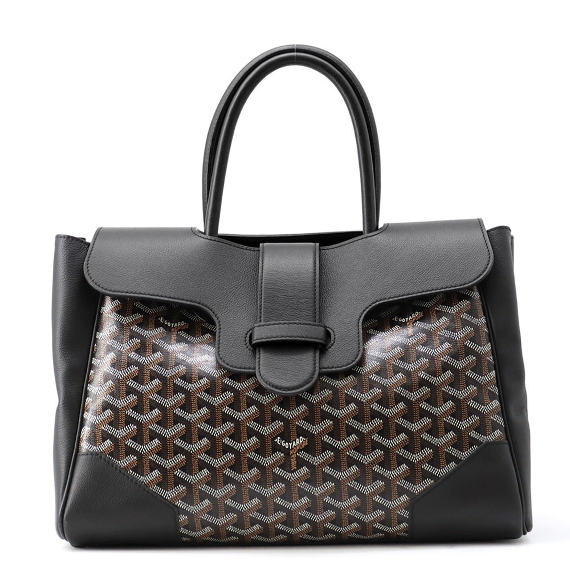 Goyard Goyard Saigon Leather Handbag SAIGOCMMLTY01CL01P GOYARD Black Size ONE SIZE - 1 Thumbnail