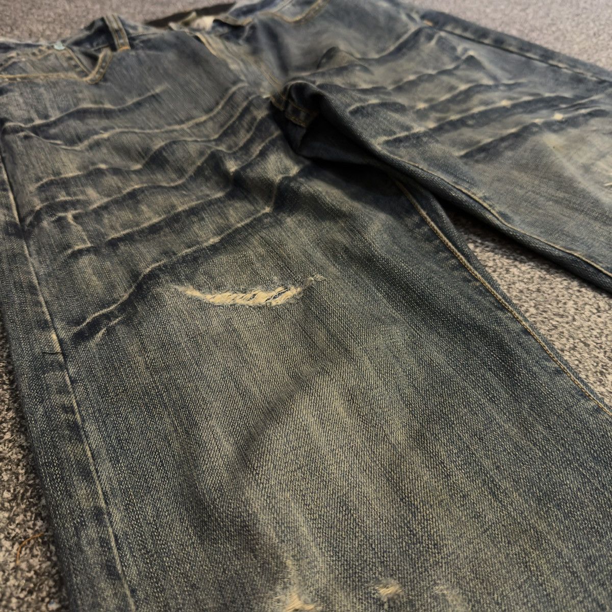 Seditionaries 🔥🇯🇵 Japanese Distressed Fiberops Thrashed Denim Size US 34 / EU 50 - 7 Thumbnail