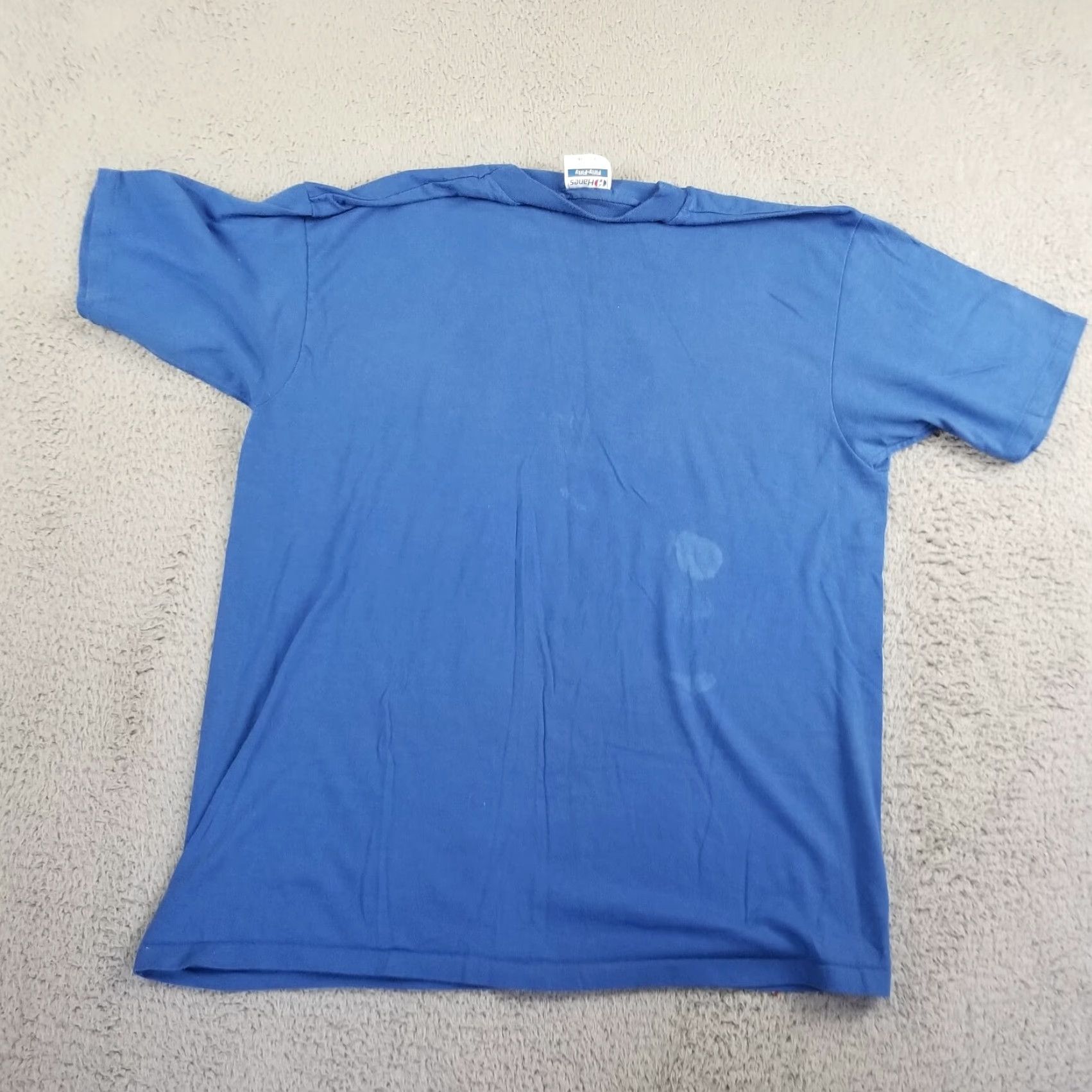 Hanes VINTAGE 80s Hanes Portland Police Shirt Adult Large Blue Grunge Short Sleeve Crew Neck Mens Size US L / EU 52-54 / 3 - 3 Thumbnail