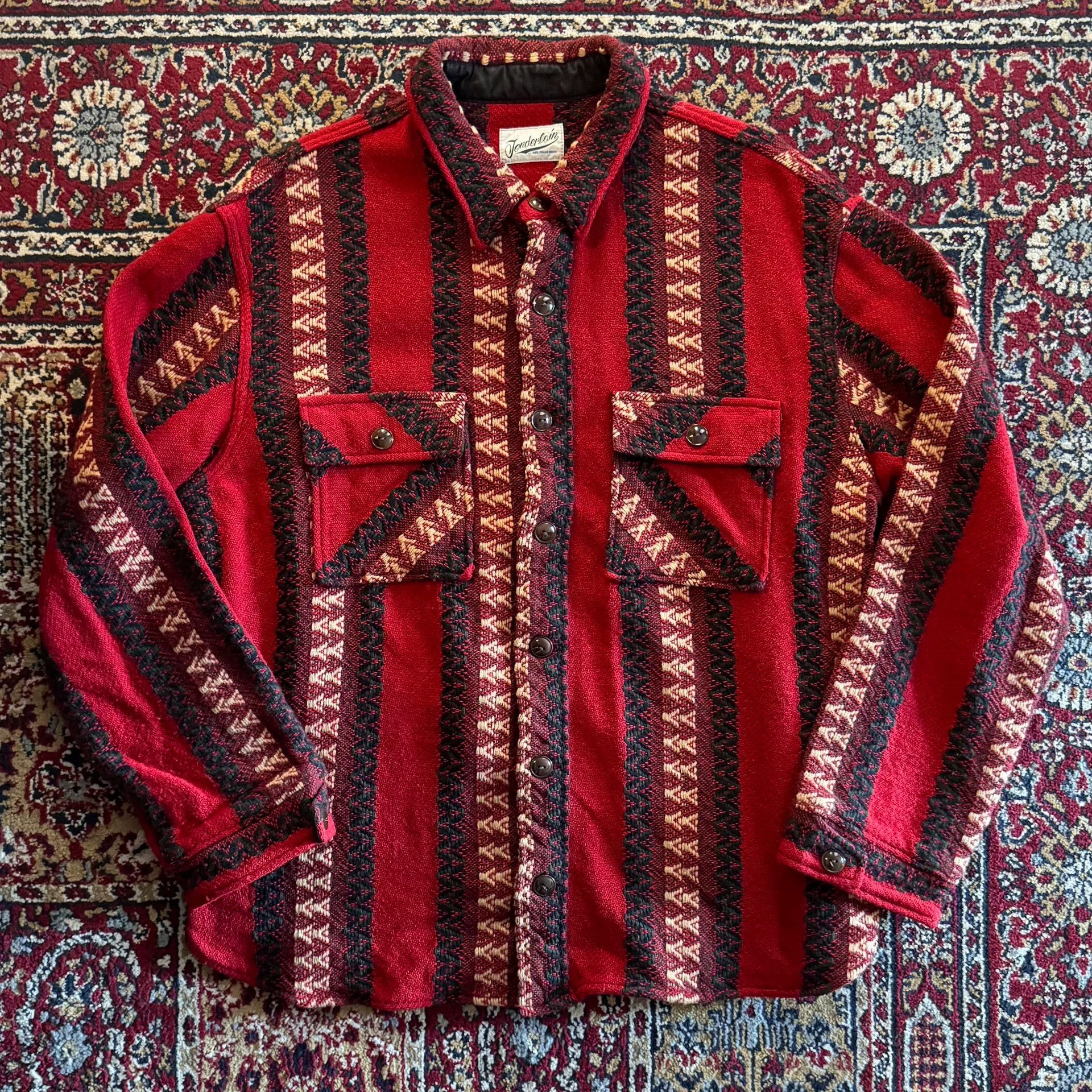 Tenderloin Tenderloin Red Stripe Wool Shirt Size US L / EU 52-54 / 3 - 1 Thumbnail