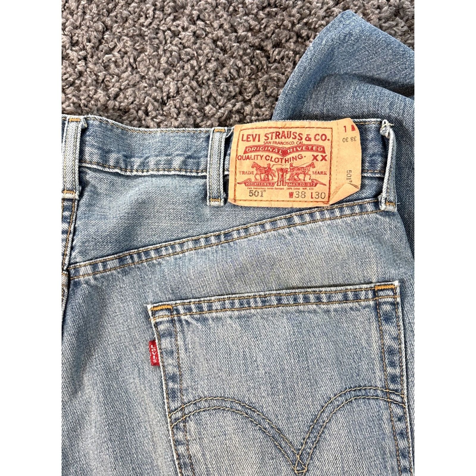Levi's VINTAGE Levi's 501 Jeans Mens 36x29 Straight Denim Blue 90s Cowboy USA Classic Regular Mens Size US 36 / EU 52 - 7 Thumbnail