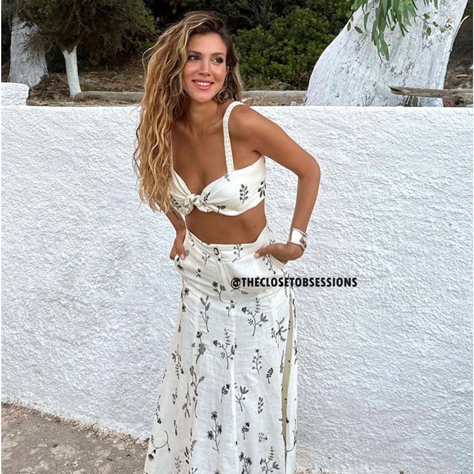 Zara ZARA BLOGGER FAVE! Co-Ord Set Tied Crop Top + Maxi Skirt NWT Size L / US 10 / IT 46 - 1 Thumbnail