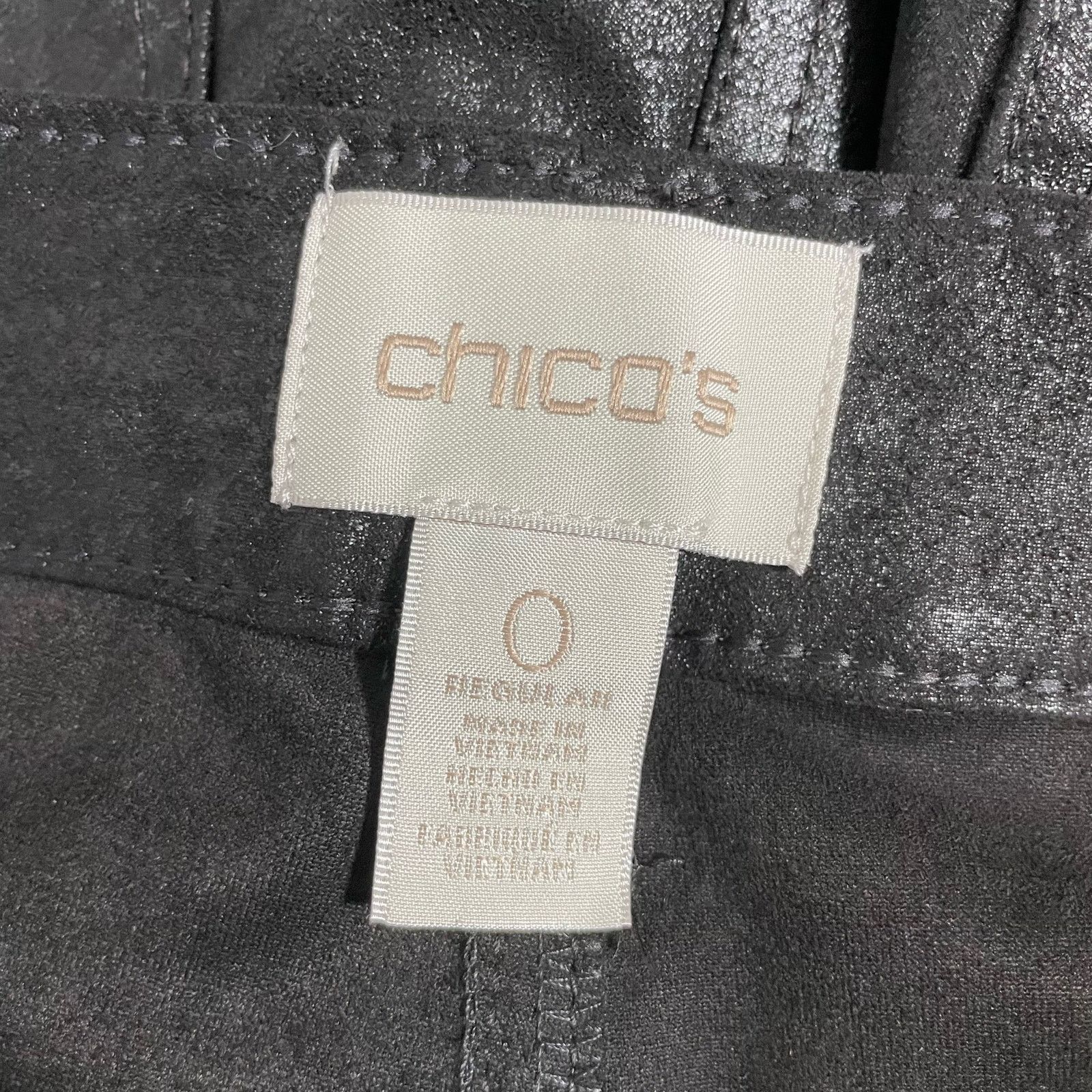 Chicos Chico's Black Faux Suede Skinny Leg Pants - Size 0 (Small) Size 30" / US 8 / IT 44 - 5 Thumbnail