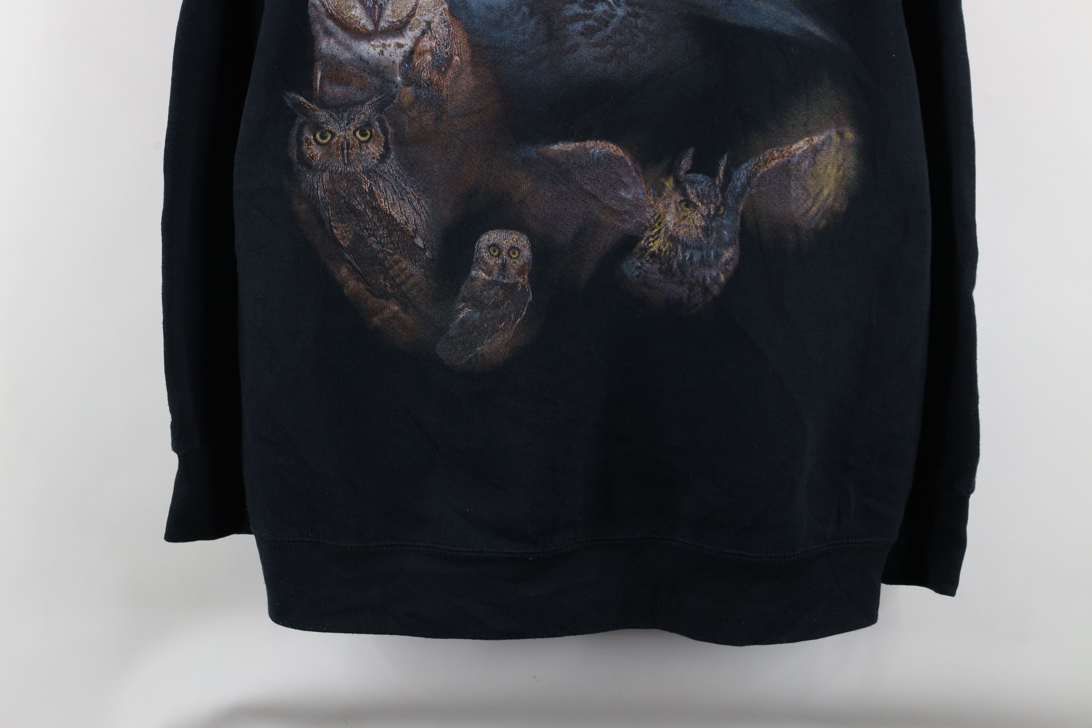 Vintage Vintage 90s Streetwear Owl Crewneck Sweatshirt Black Size US L / EU 52-54 / 3 - 3 Thumbnail
