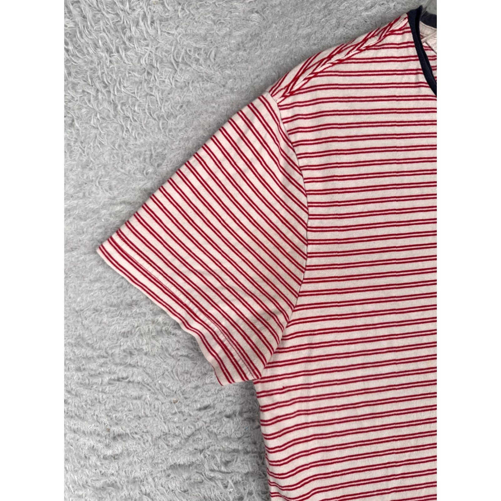 Tommy Hilfiger Tommy Hilfiger Shirt Adult Medium Red Stripe Short Sleeve Crew 100% Cotton READ Size US M / EU 48-50 / 2 - 3 Thumbnail