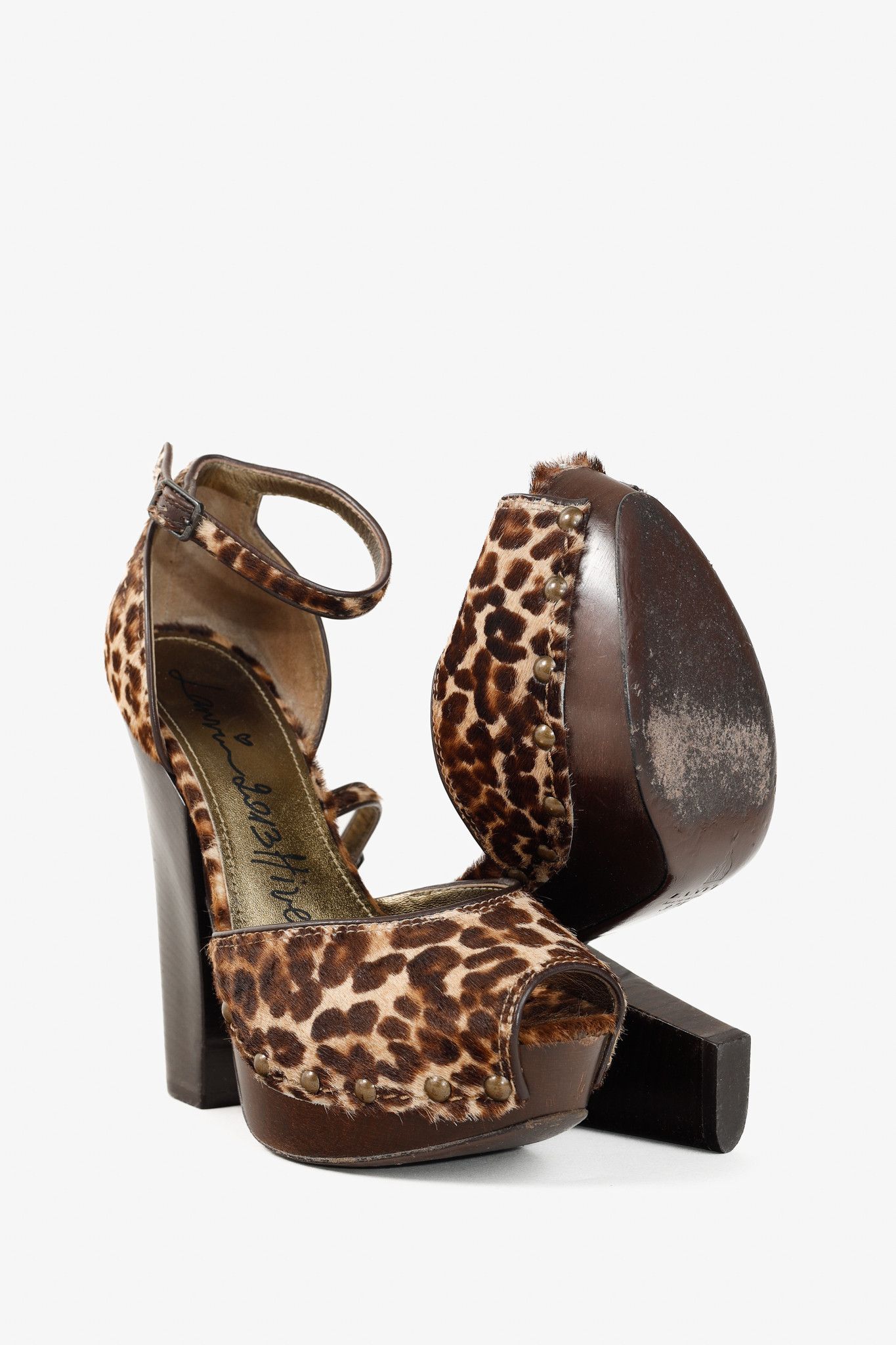 Lanvin Lanvin AW/13 Brown Leopard Pony Hair Platform Heels Size US 7 / IT 37 - 4 Thumbnail