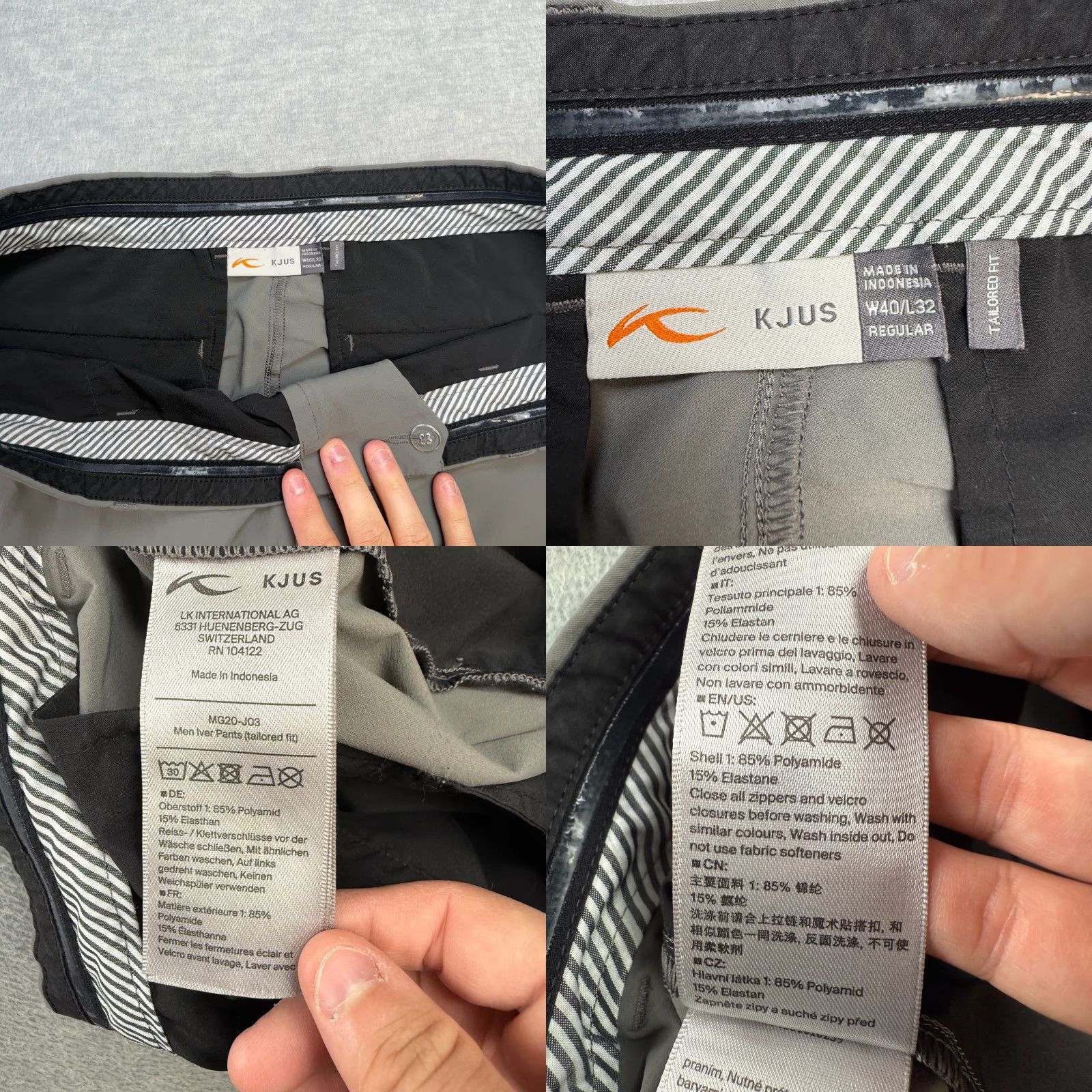 KJUS KJUS Iver Pants Mens 40x32 Gray Tailored Fit Performance Golf Trousers Stretch Size US 38 / EU 54 - 8 Thumbnail