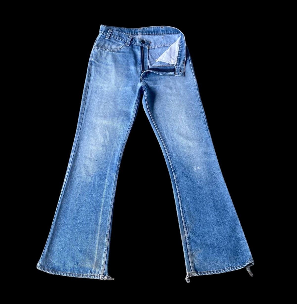 Levi's Vintage Clothing RARE 1970S LEVIS 646 ORANGE TAG FLARED BLUE WASH FRAYED HEM Size US 30 / EU 46 - 6 Thumbnail