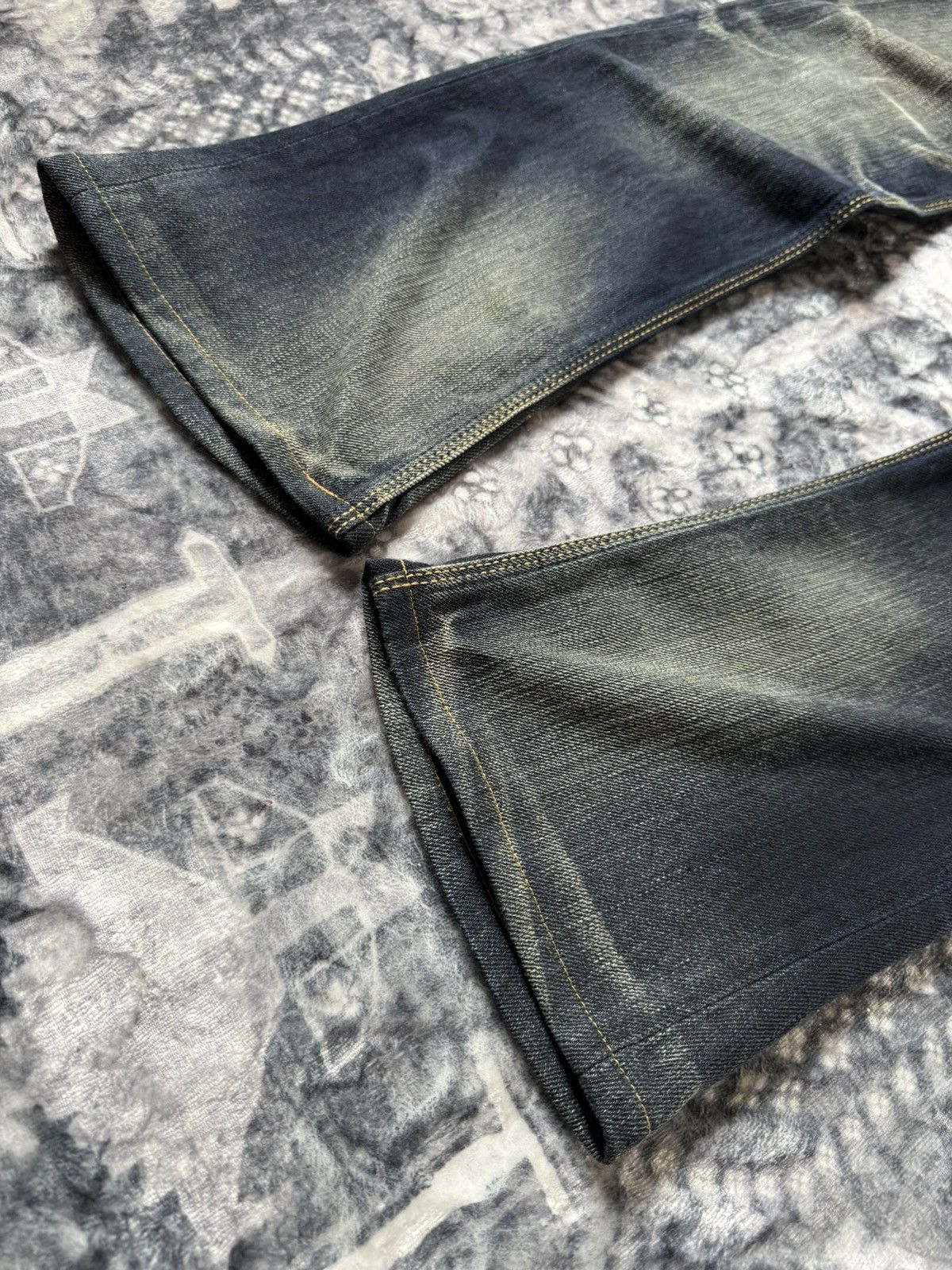 GOSTAR DE FUGA Nicole Club Muddy Wash Bold Contrast Stitched Flared Jeans Size US 30 / EU 46 - 8 Thumbnail