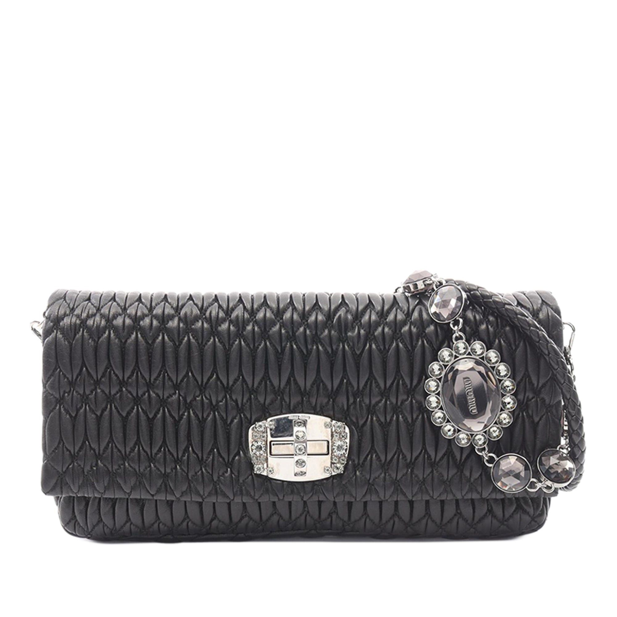 Miu Miu Matelasse Nappa Crystal Chain Satchel Size ONE SIZE - 1 Thumbnail