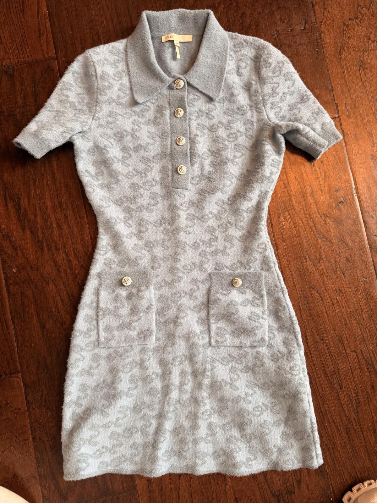 Majestic Maje Roetic Jacquard Knit Mini Dress 34 Size S / US 4 / IT 40 - 3 Thumbnail