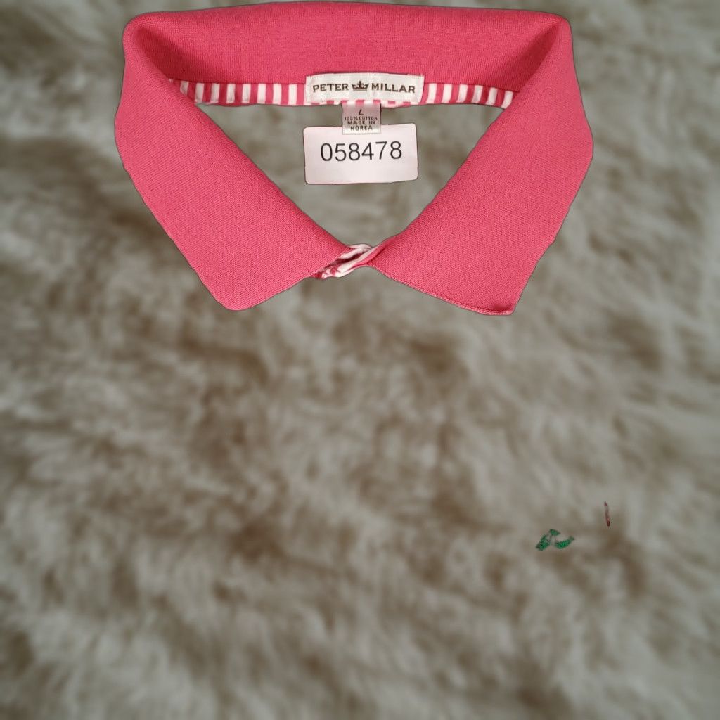 Peter Millar PETER MILLAR Polo Shirt Mens L Pink Striped Cotton Golf Short Sleeve Shirt Adult Large Pink Striped Logo Brand Classic Preppy Mens Size US L / EU 52-54 / 3 - 1 Thumbnail