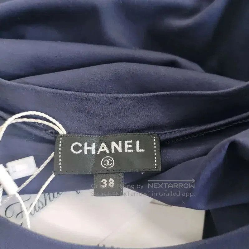 Chanel Chanel Navy Blue Cotton T-Shirt for Women . Size M / US 6-8 / IT 42-44 - 3 Thumbnail