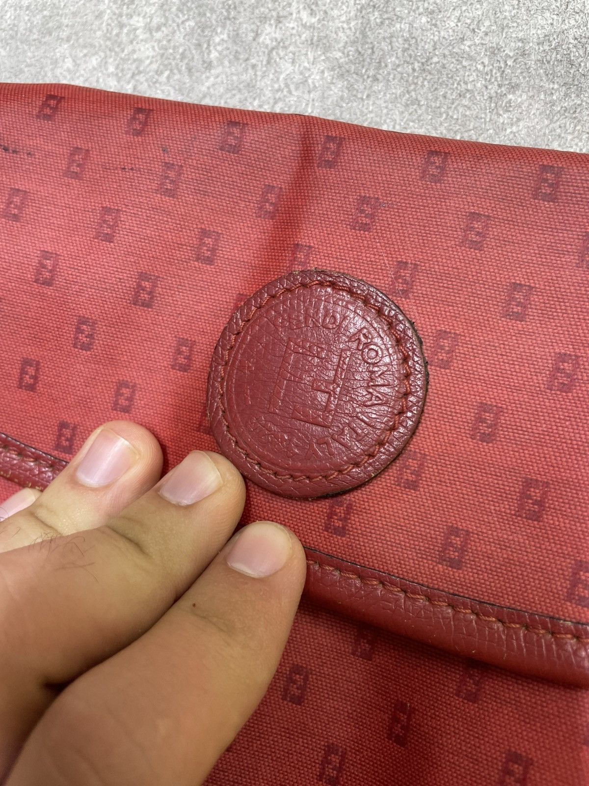 Fendi Vintage Fendi Red Zucca Monogram Shoulder Bag Size ONE SIZE - 2 Thumbnail