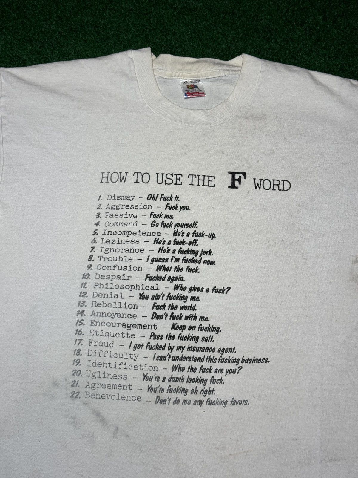 Vintage Vintage 90s How To Use The F Word Original XL Punk T Shirt Size US XL / EU 56 / 4 - 2 Thumbnail