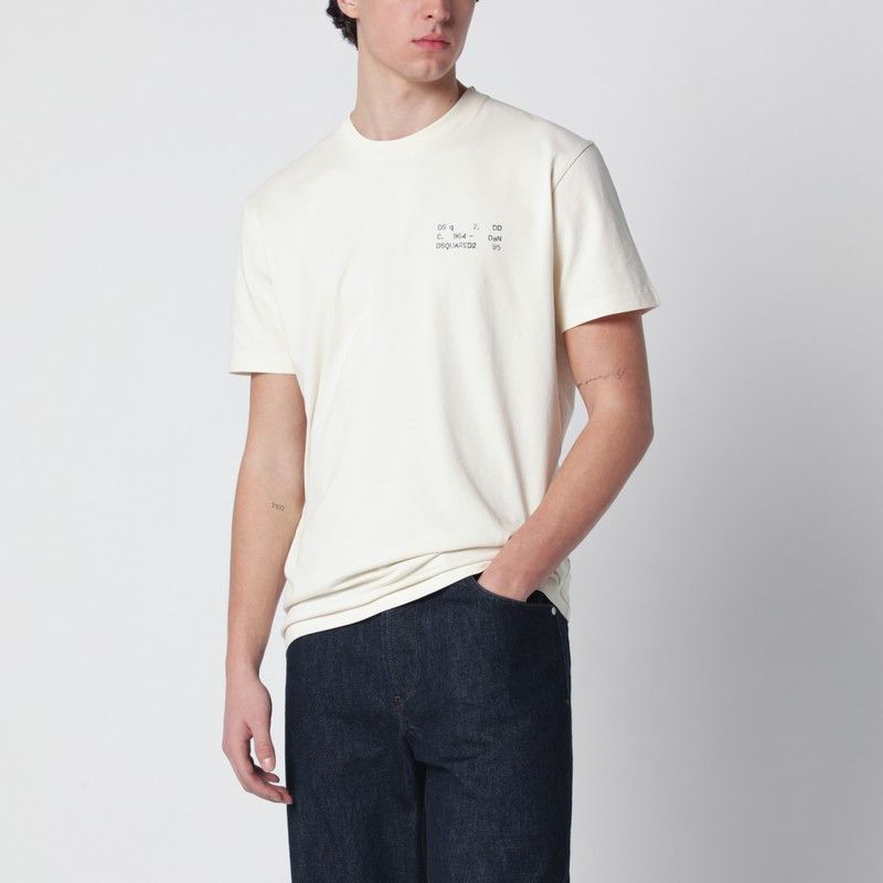 Dsquared2 Dsquared2 Ivory T-Shirt With Logo Print Size US S / EU 44-46 / 1 - 1 Thumbnail