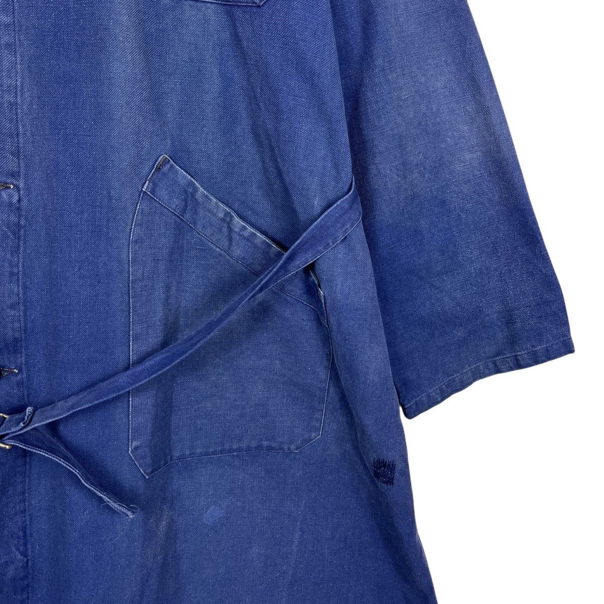 Vintage 50s 60s Vintage French Worker Sanfor Unifor Chore Coat Belt Size US L / EU 52-54 / 3 - 5 Thumbnail