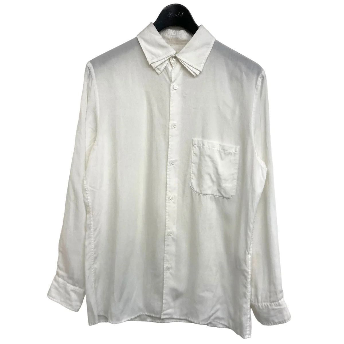 image of B Yohji Yamamoto Triple Collar Shirt in White, Men's (Size Medium)