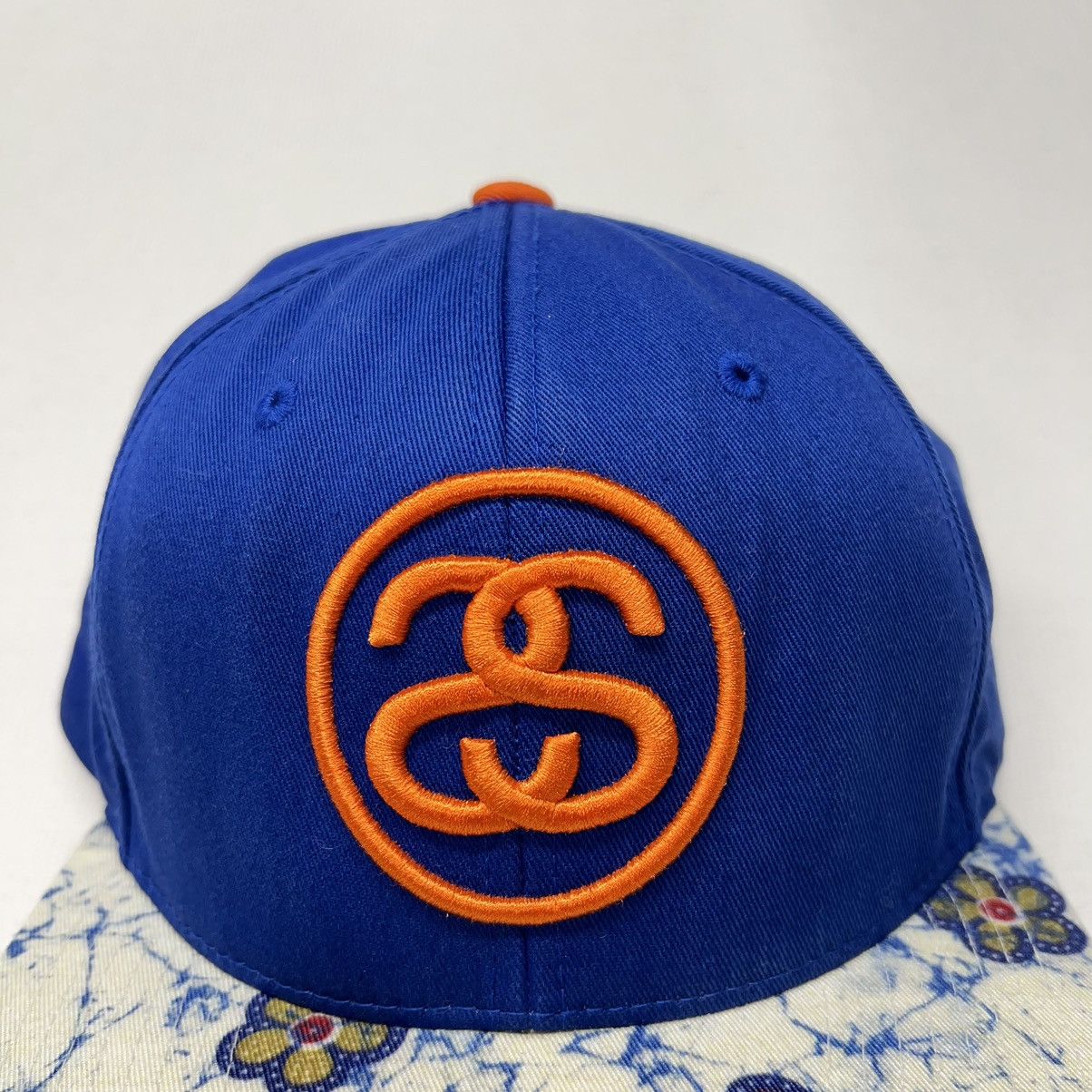 Stussy × Vintage VTG Stussy Hat Blue SnapBack Capz Logo Flower Bill Skate Y2K Size ONE SIZE - 3 Thumbnail