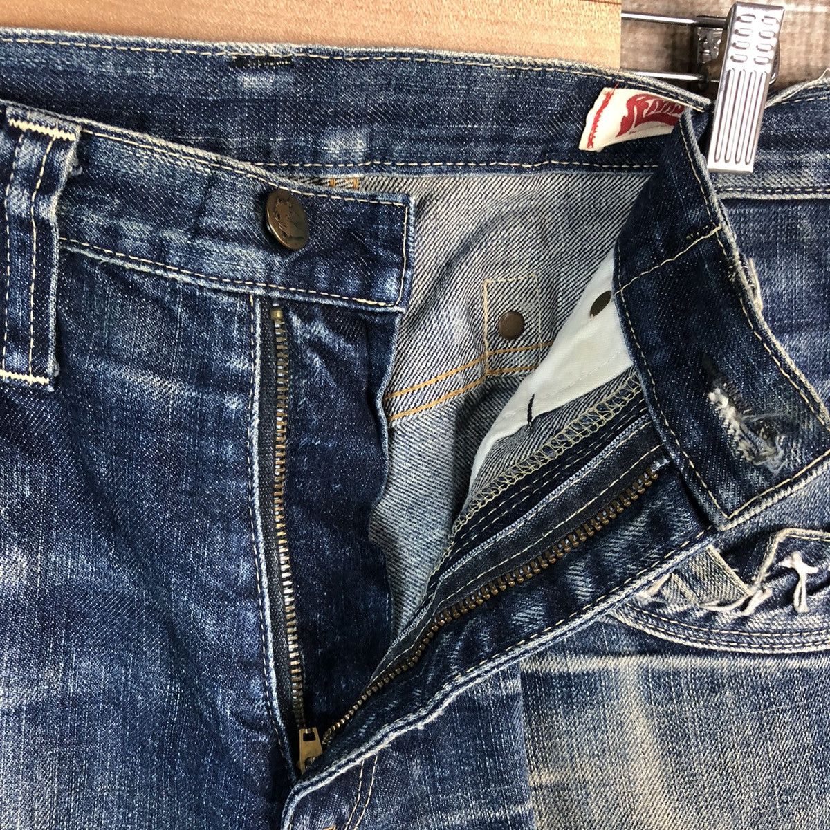 Japanese Brand D RNASlang Japan Distressed ripped buckle back Denim #A2154 Size US 30 / EU 46 - 14 Thumbnail