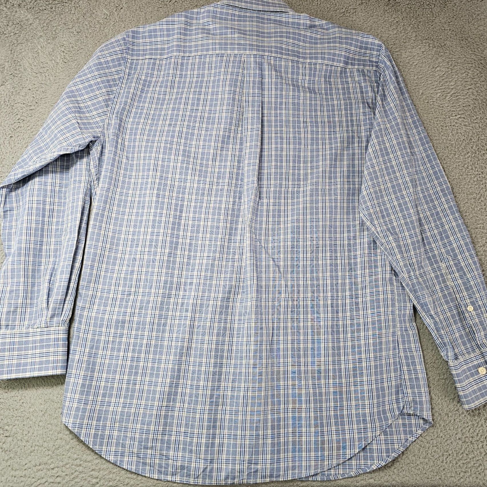 Peter Millar Peter Millar Shirt Mens Large Blue White Check Woven Button Up Cotton Size US L / EU 52-54 / 3 - 6 Thumbnail