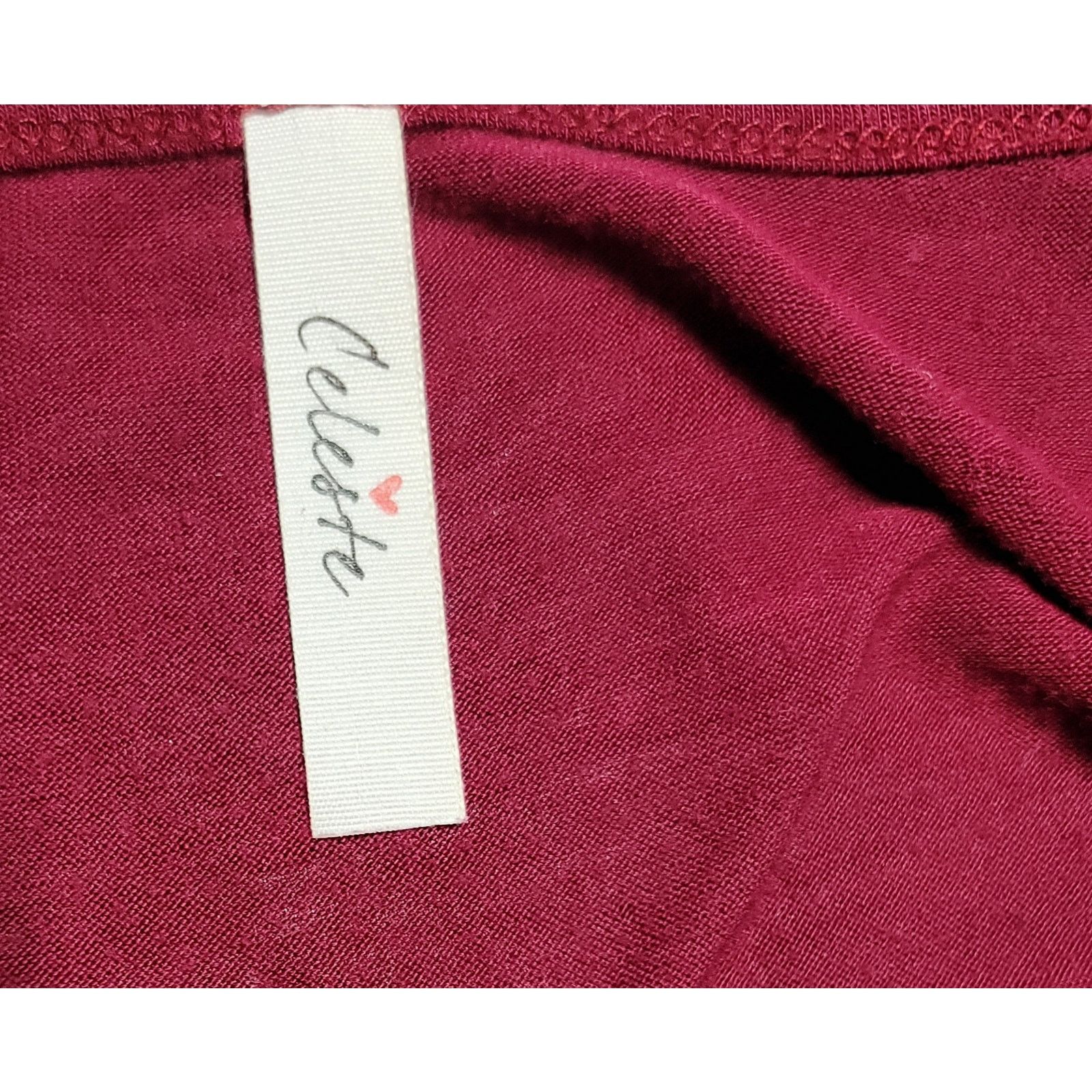Other Celeste Burgundy Batwing Sheer Sleeves Small Lightweight Size S / US 4 / IT 40 - 4 Thumbnail