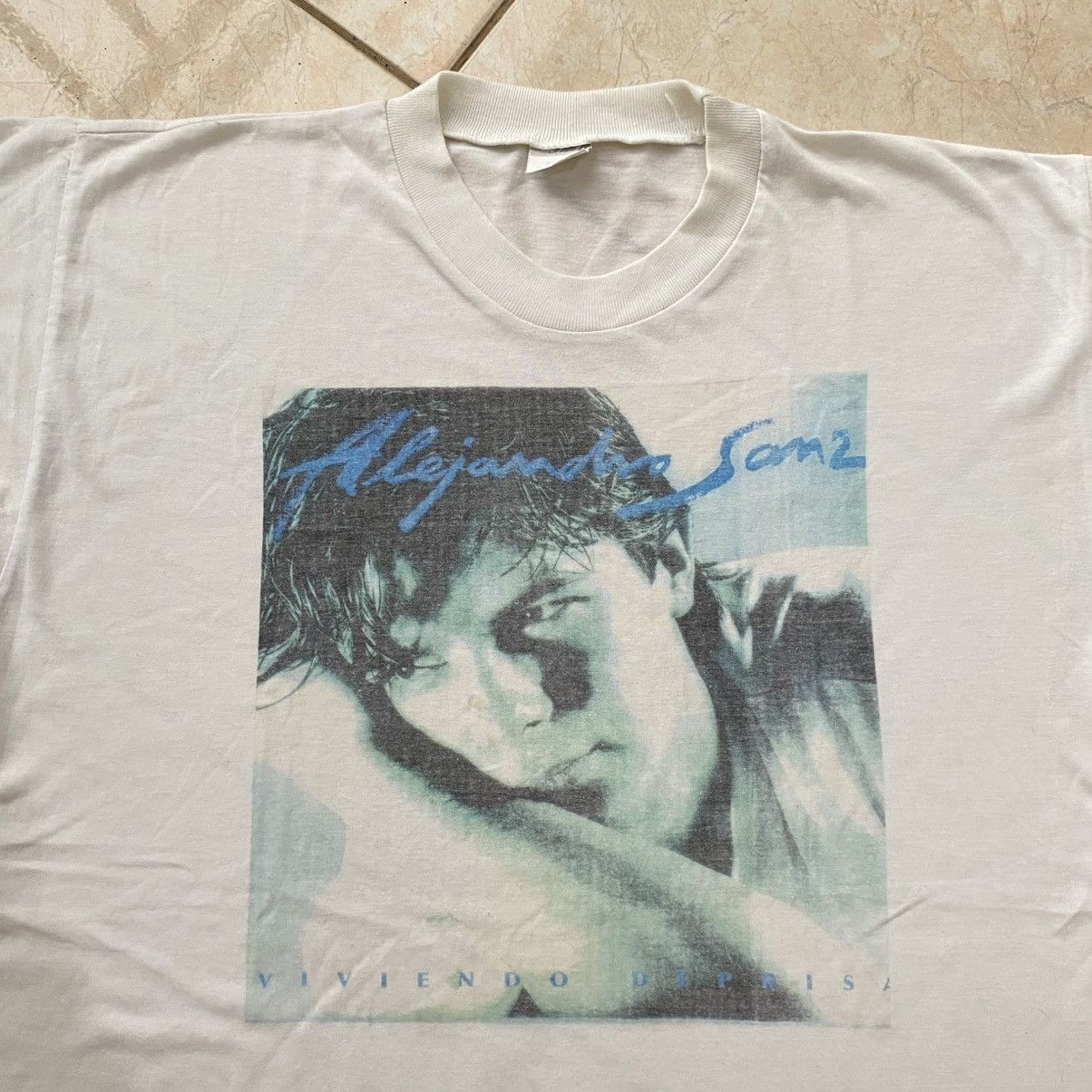 Band Tees Vintage 90's Singer Alejandro Sanz Viviendo Deprisa Size US L / EU 52-54 / 3 - 2 Thumbnail