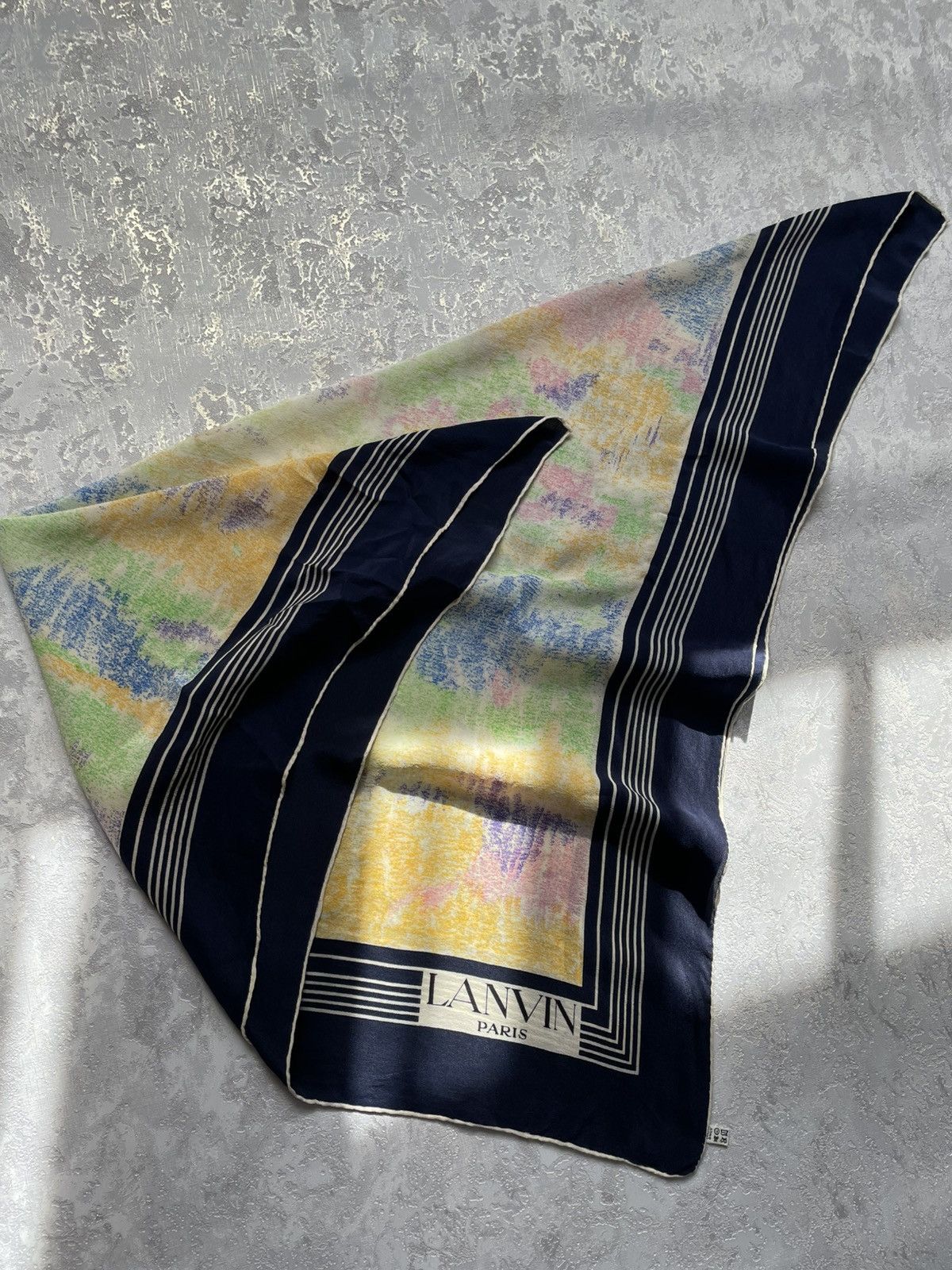 Lanvin Lanvin Silk Abstract Scarf / Multicolor Pastel Print Size ONE SIZE - 1 Thumbnail