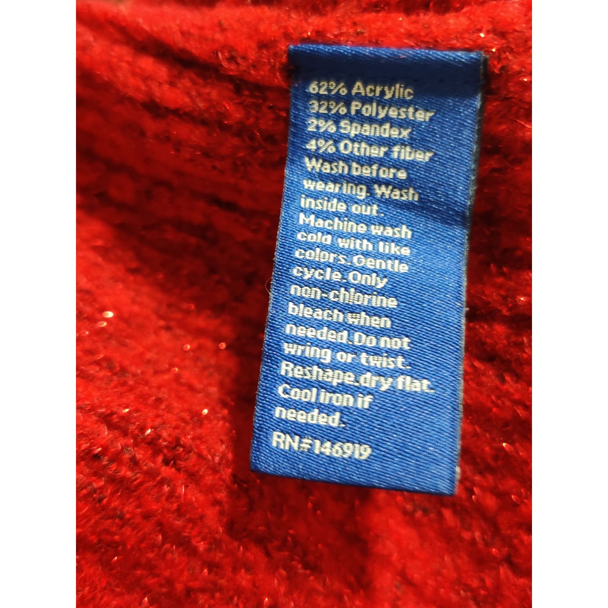 Other APT.9 Small Womens Sweater Red Sparkle Textured Pullover Hol Size S / US 4 / IT 40 - 8 Thumbnail