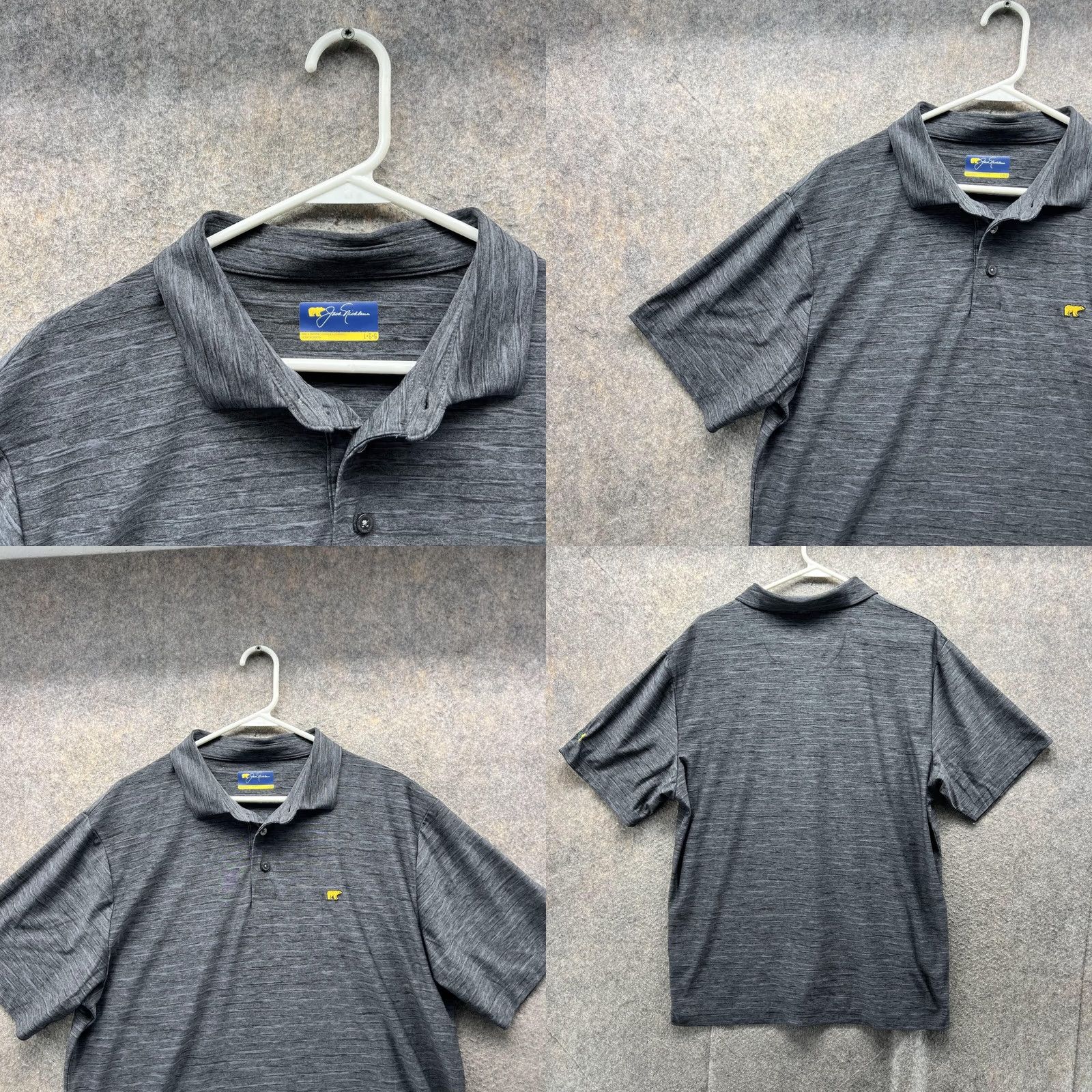 Vintage VINTAGE Jack Nicklaus Polo Shirt Men Large Heather Gray Short Sleeve Casual Preppy Polyester Golf Shirt Mens Size US L / EU 52-54 / 3 - 8 Thumbnail