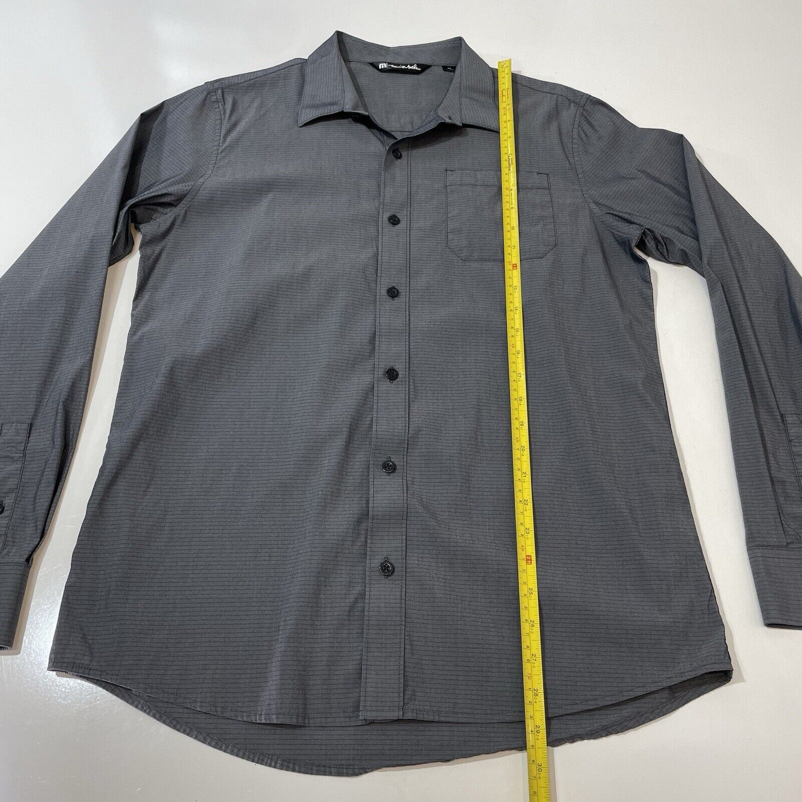 TravisMathew Travis Mathew Men’s M Black Gray Button Up Dress Shirt Size US M / EU 48-50 / 2 - 4 Thumbnail