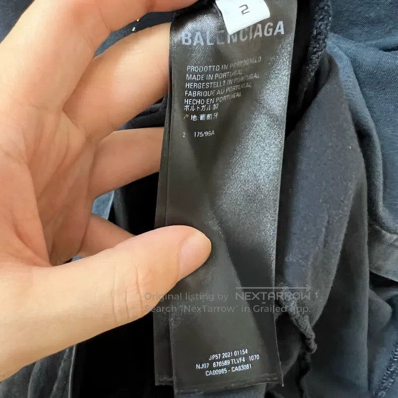 Balenciaga Balenciaga Dotted Frame Washed Grey Short Sleeve Size US M / EU 48-50 / 2 - 4 Thumbnail