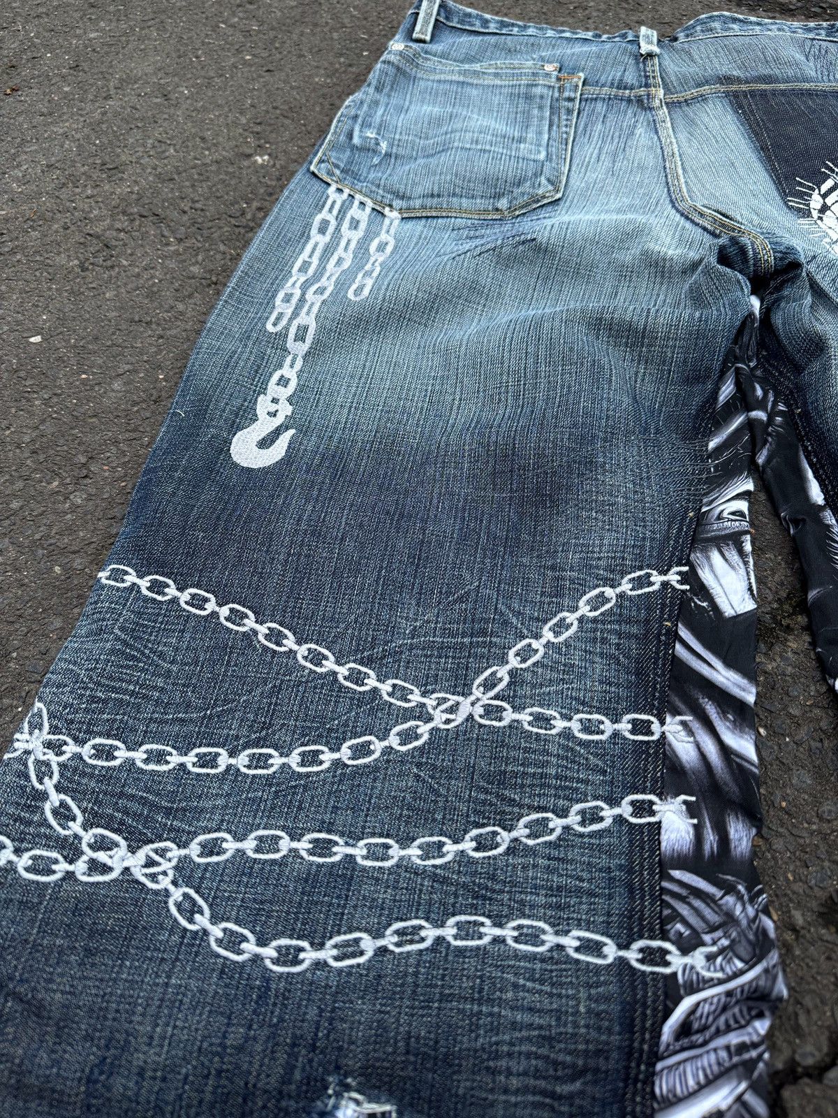 Japanese Brand × Vintage Hellraiser streetwear baggy widelag Flared Custom Vintage Size US 33 - 3 Thumbnail