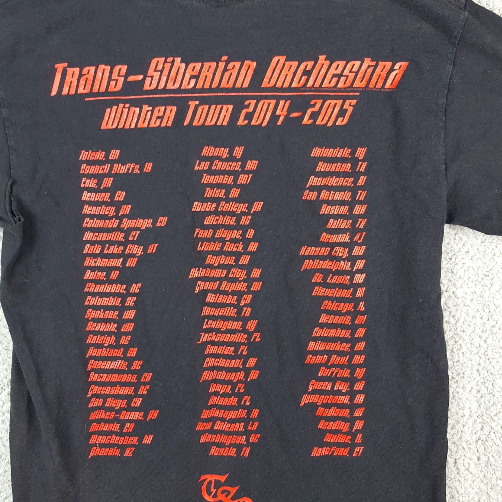 Vintage VINTAGE Trans-Siberian Orchestra T-Shirt Band Shirt XL Black Crew Neck 90s Rock Mens T Shirt Size US XL / EU 56 / 4 - 7 Thumbnail