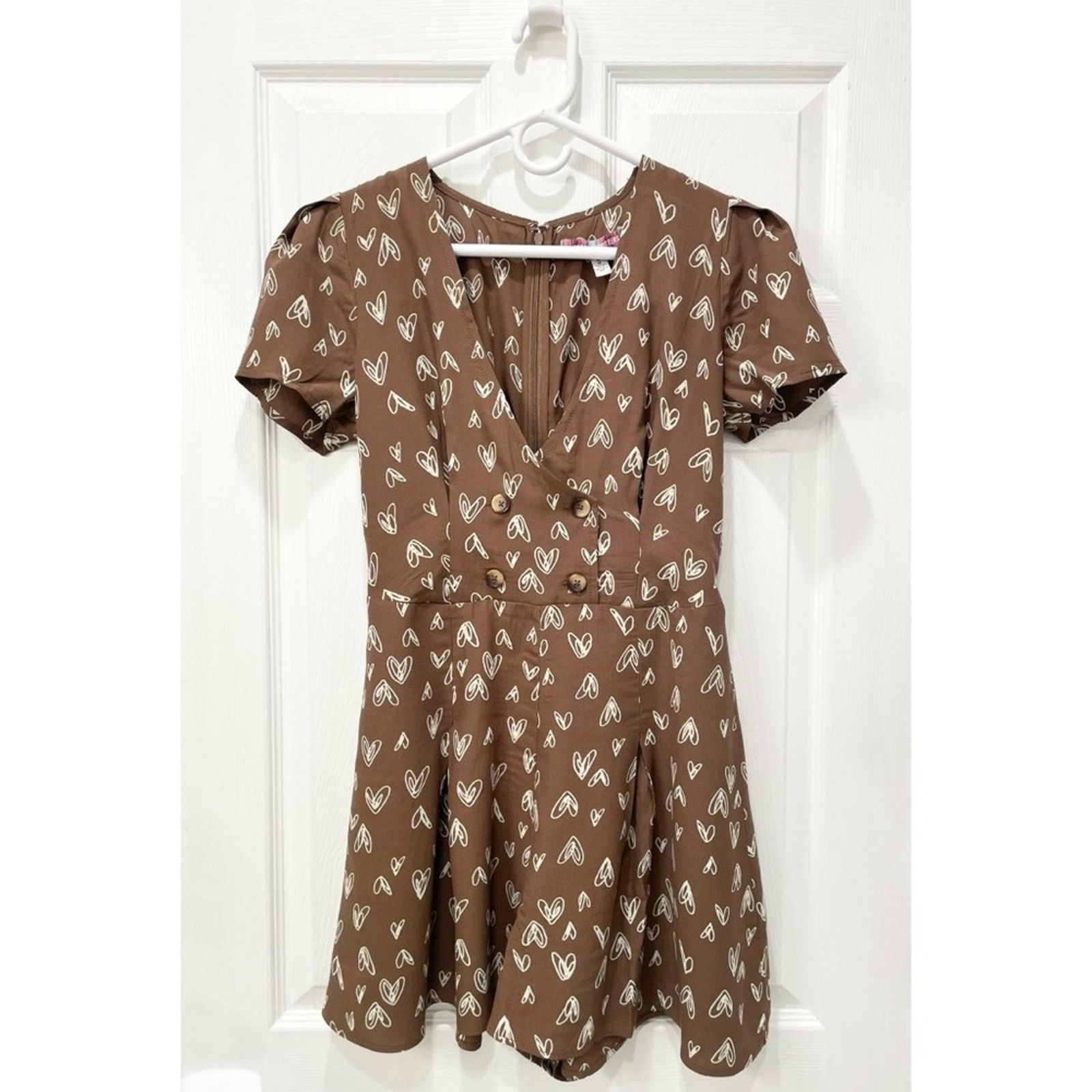 Urban Outfitters Urban Outfitters Juliette Printed Short Sleeve Romper M Size 28" / US 6 / IT 42 - 1 Thumbnail
