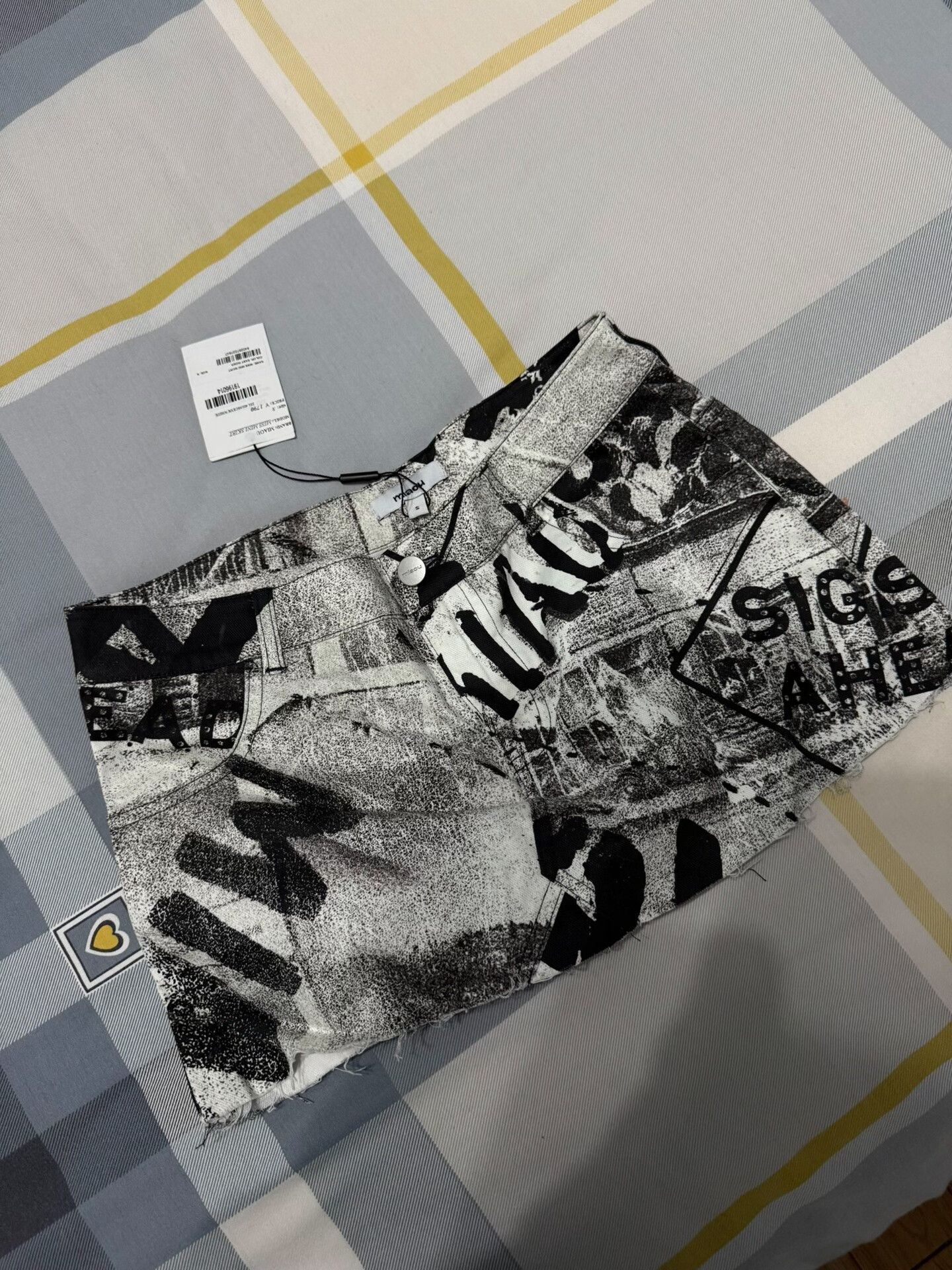 Miaou Mini Skirt in Black and White