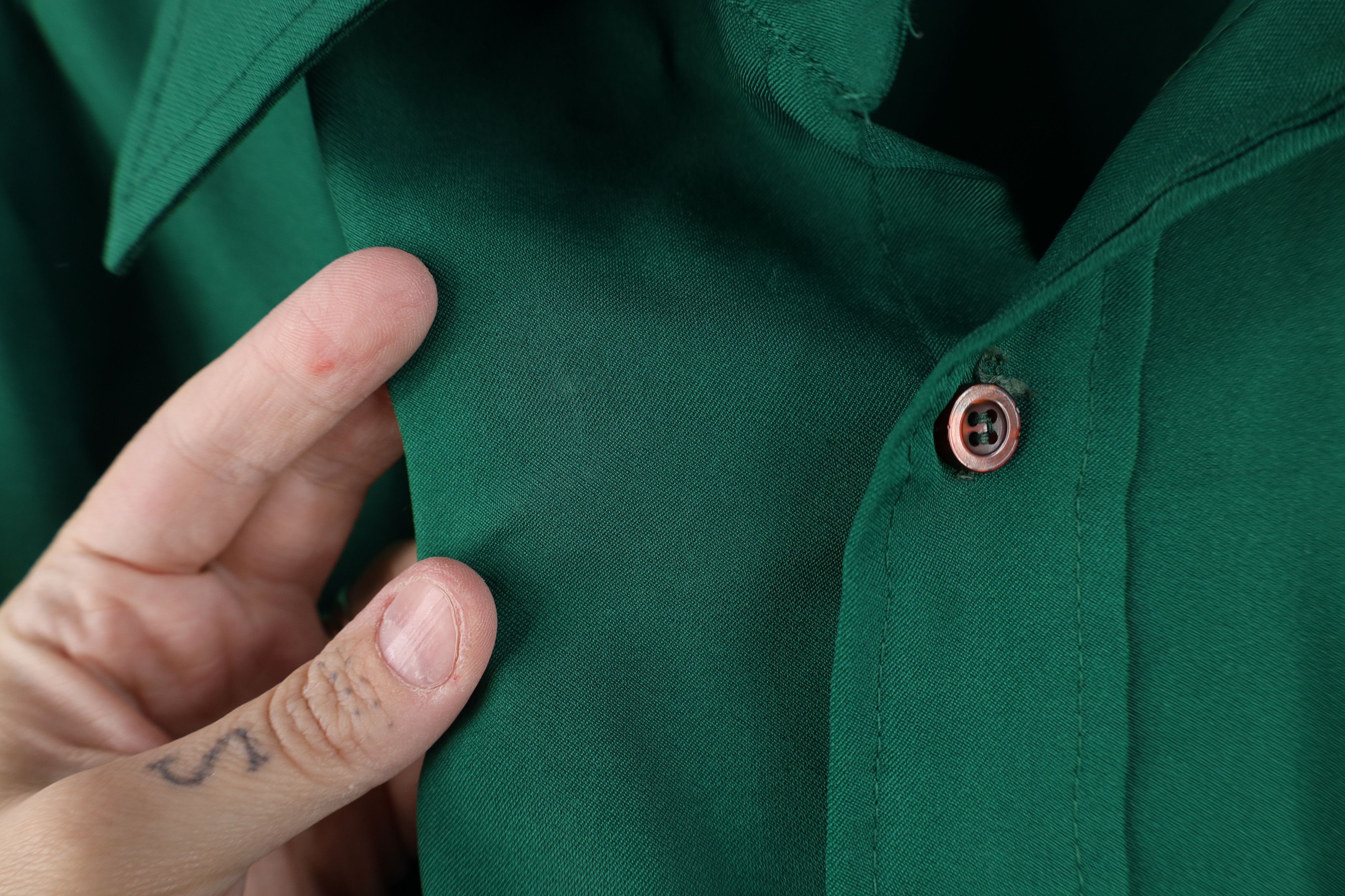 Vintage Vintage 70s Streetwear Knit Collared Button Shirt Green USA Size US M / EU 48-50 / 2 - 5 Thumbnail