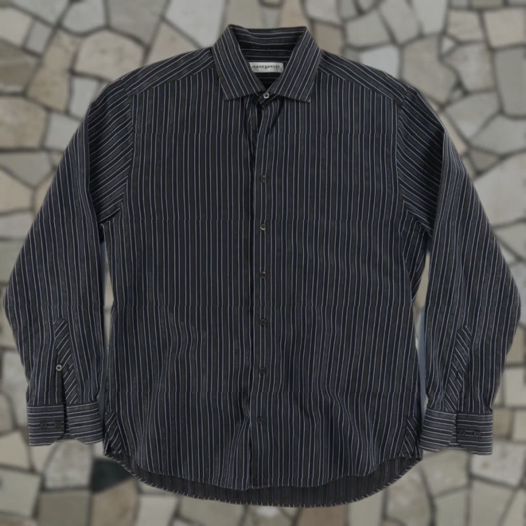 Vintage Jhane Barnes Metal Striped Button Up Shirt Black L Mens Shirt Size US L / EU 52-54 / 3 - 1 Thumbnail