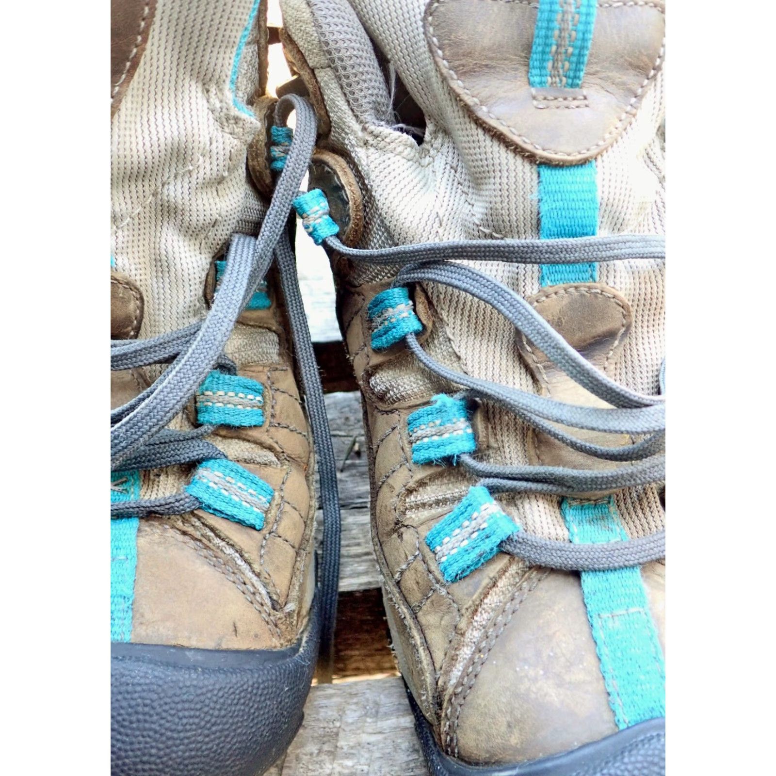 KEEN VINTAGE KEEN Targhee II Mid Leather Waterproof Hiking Boots Womens Size 8.5 Brown Teal Size US 9 / IT 39 - 6 Thumbnail