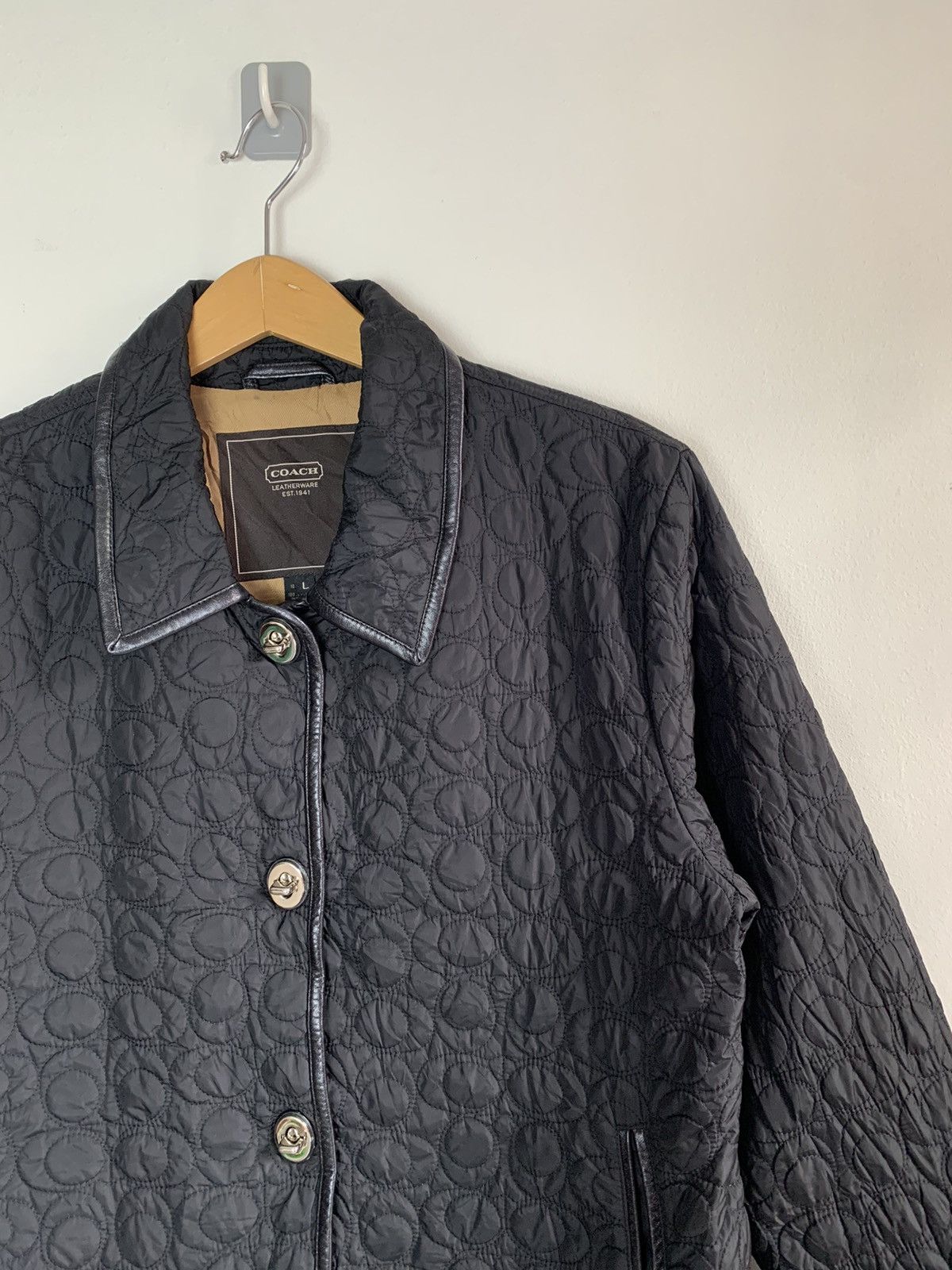 image of 90's Coach New York Monogram Jacket in Black, Men's (Size Medium)