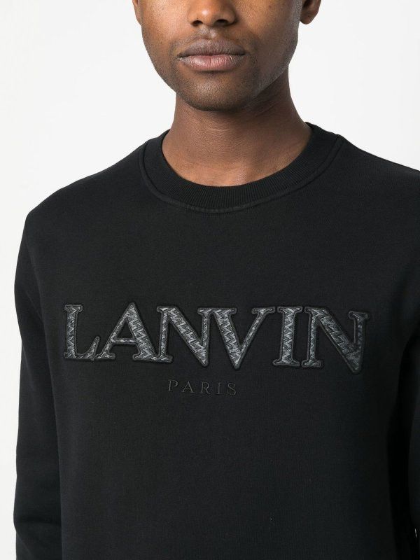 Lanvin oc11z0426 Logo Embroidered Sweatshirt in Black Size US M / EU 48-50 / 2 - 5 Thumbnail